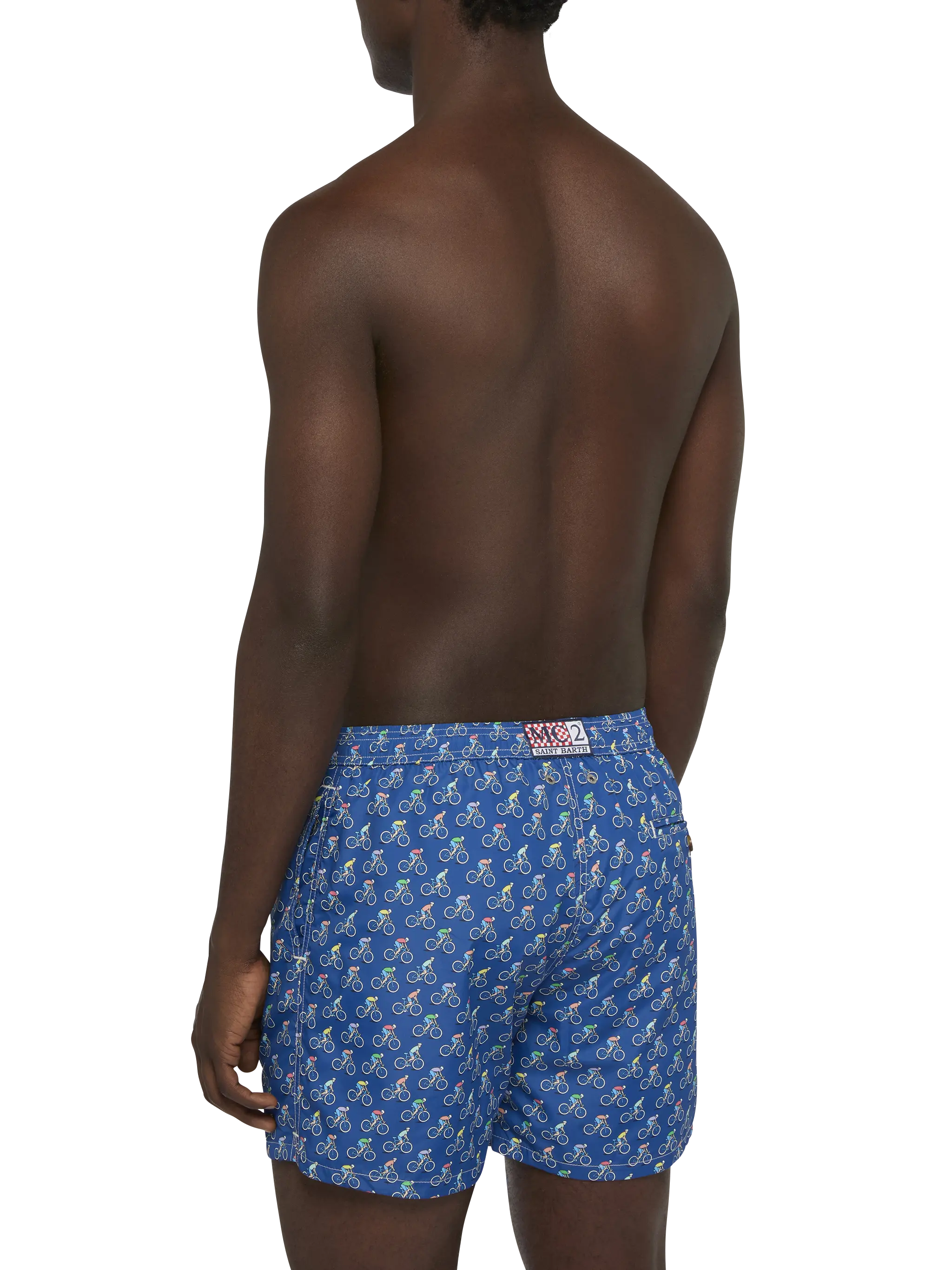 Lightweight fabric swim shorts Lighting with bikers  print - Image 5