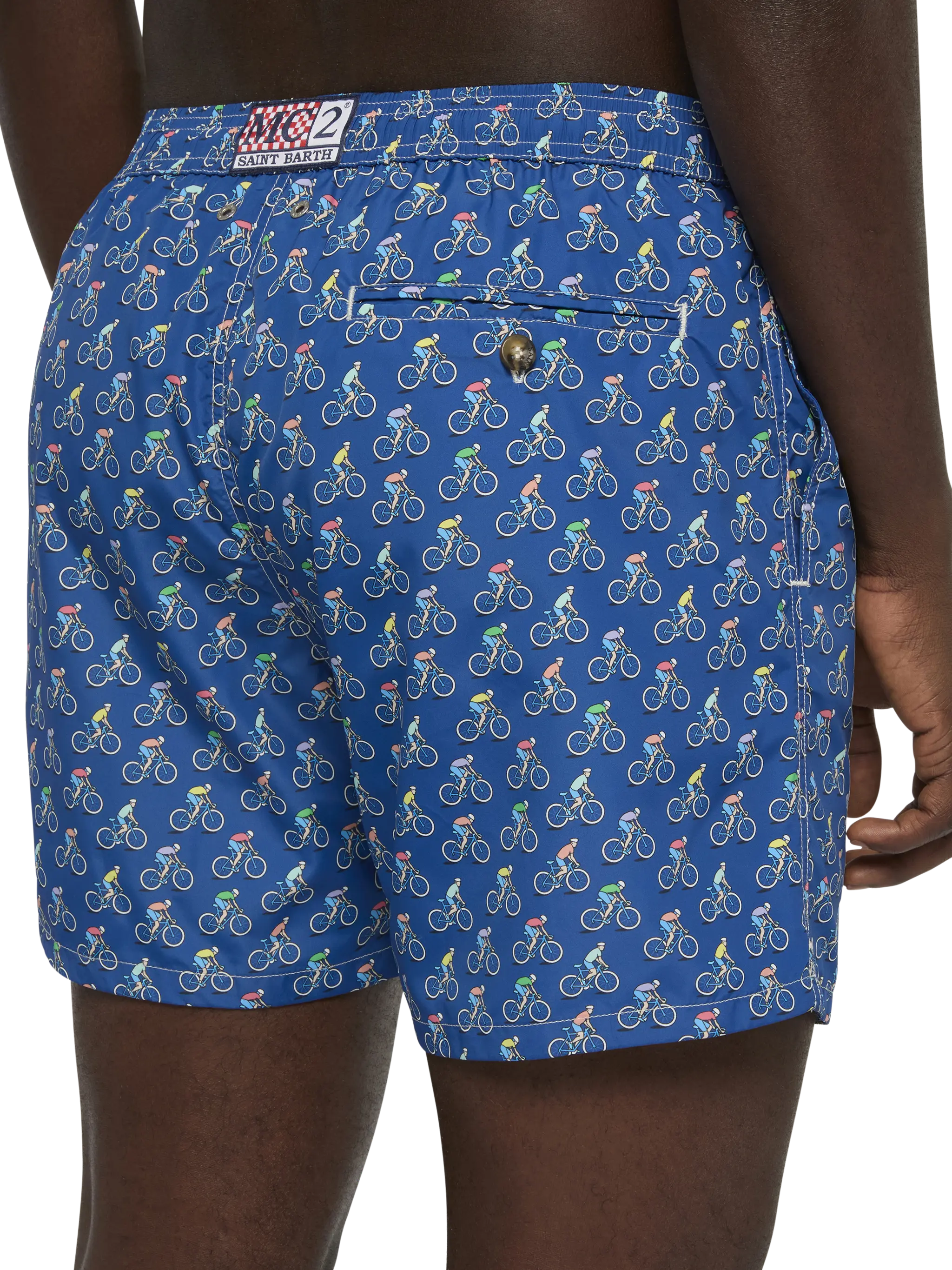 Lightweight fabric swim shorts Lighting with bikers  print - Image 6