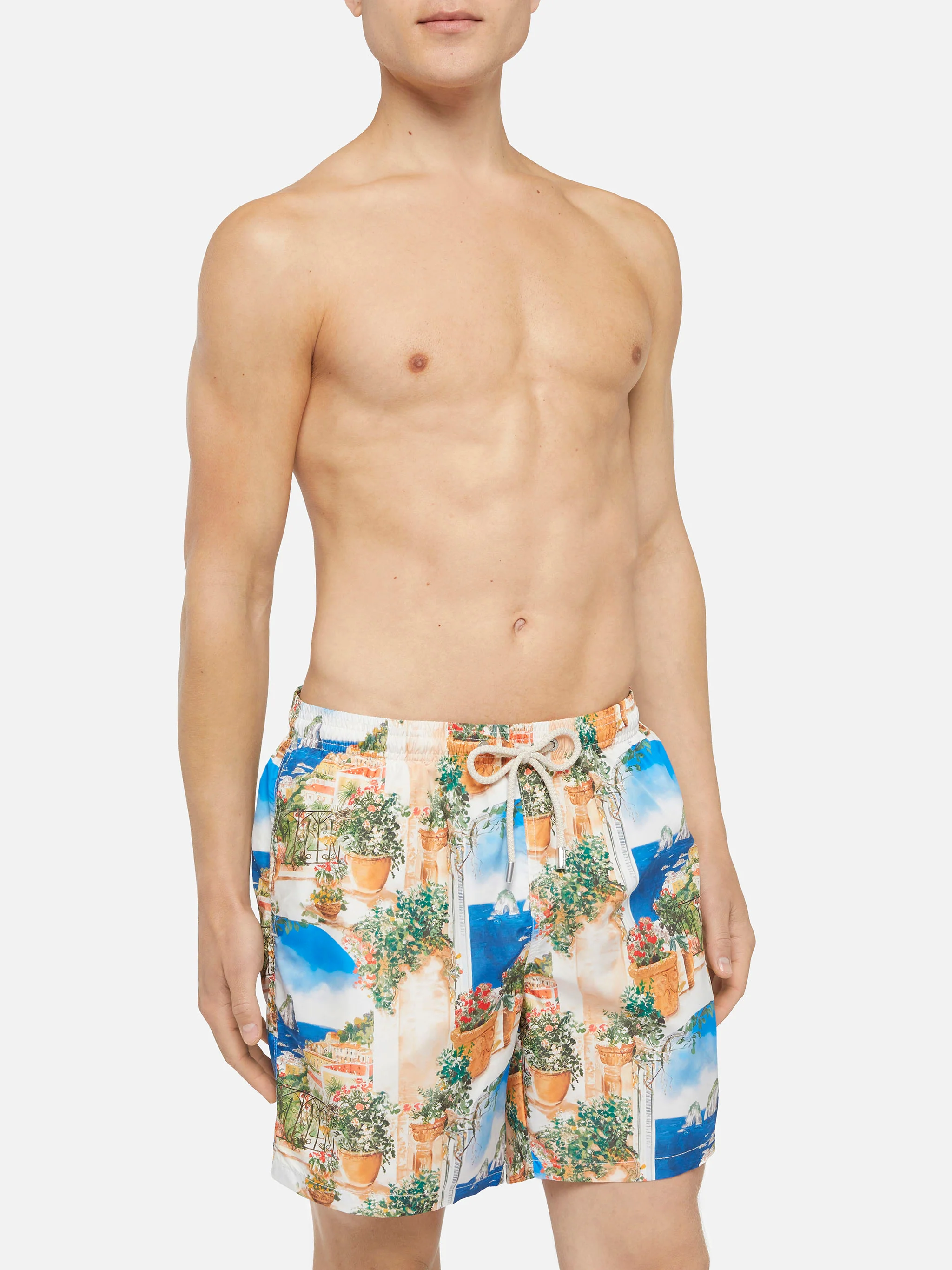 Lightweight fabric swim-shorts Lighting with Capri view print | AI CO-CREATED DESIGN BY RICKDICK - POWERED BY RED-EYE - Image 3