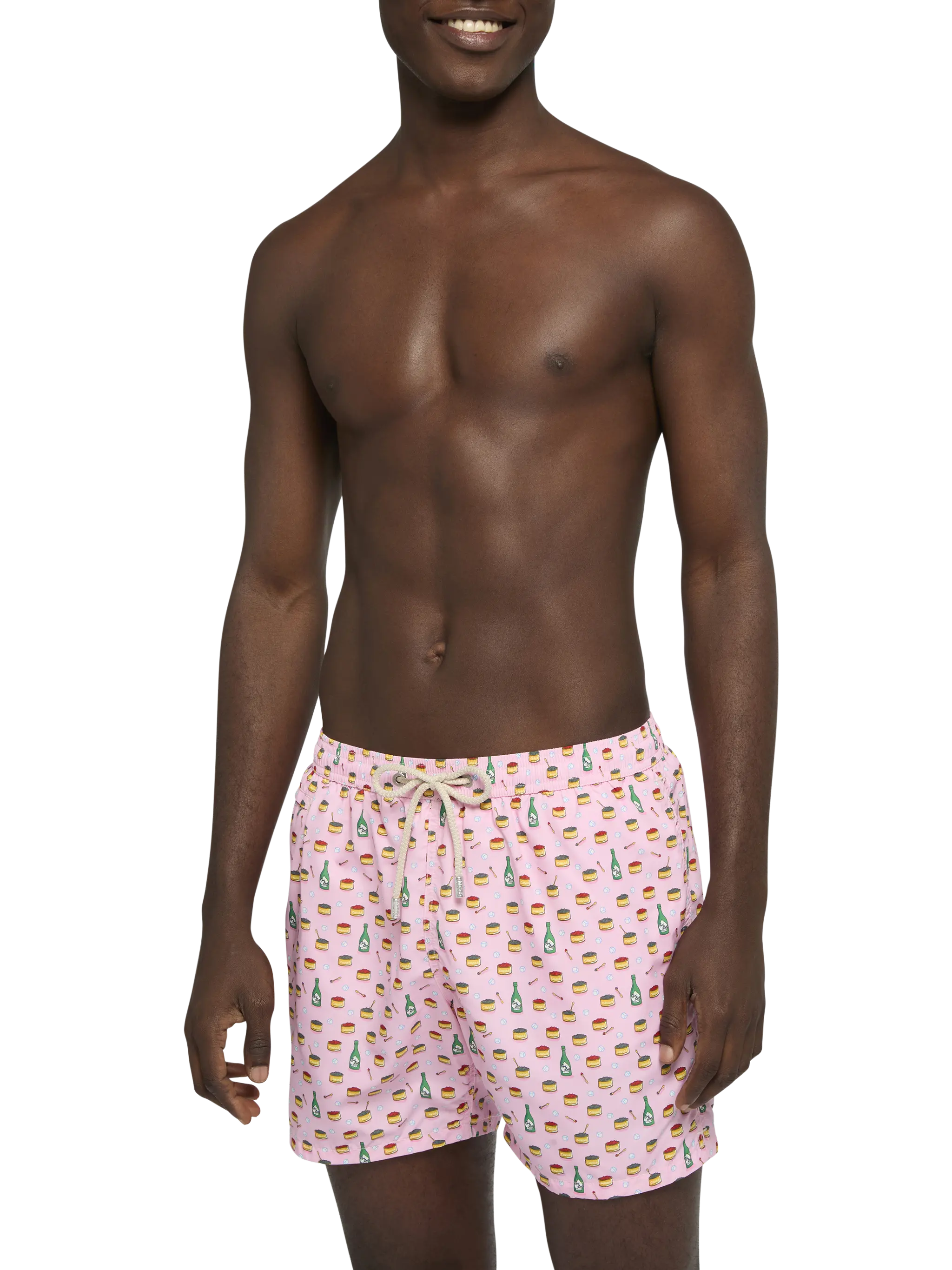 Lightweight fabric swim shorts Lighting with caviar and bollicine print - Image 3