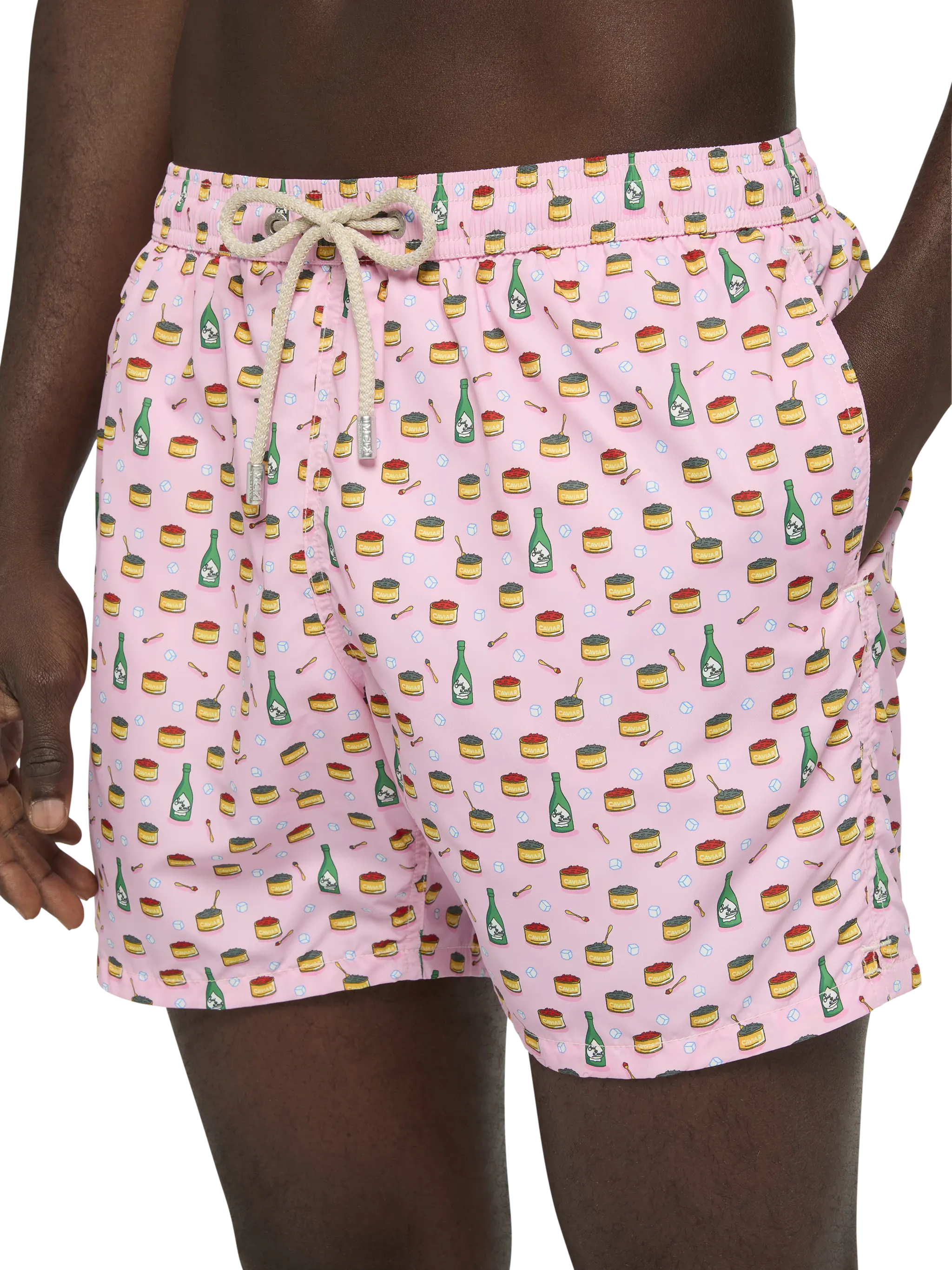 Lightweight fabric swim shorts Lighting with caviar and bollicine print - Image 4