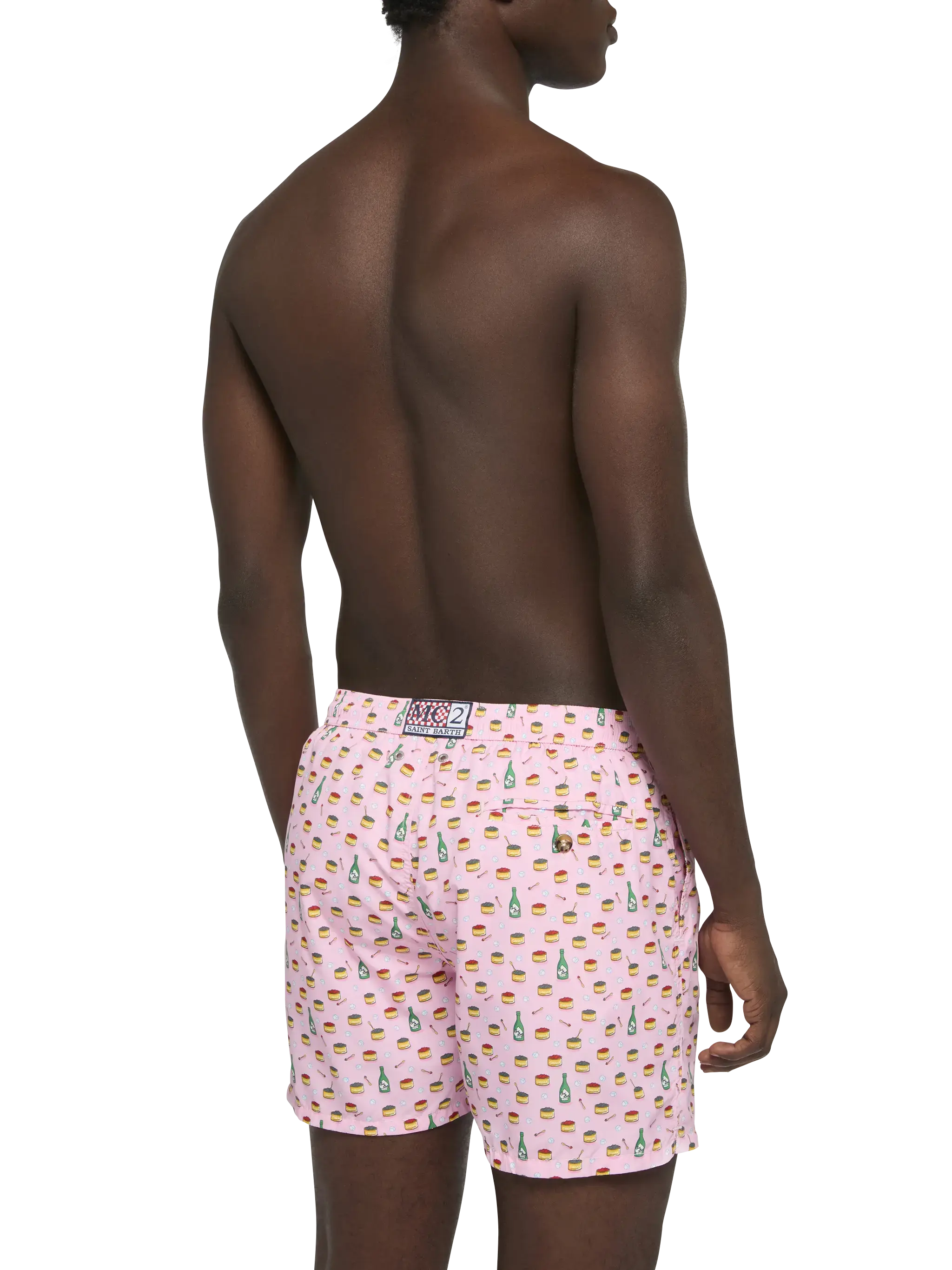 Lightweight fabric swim shorts Lighting with caviar and bollicine print - Image 5