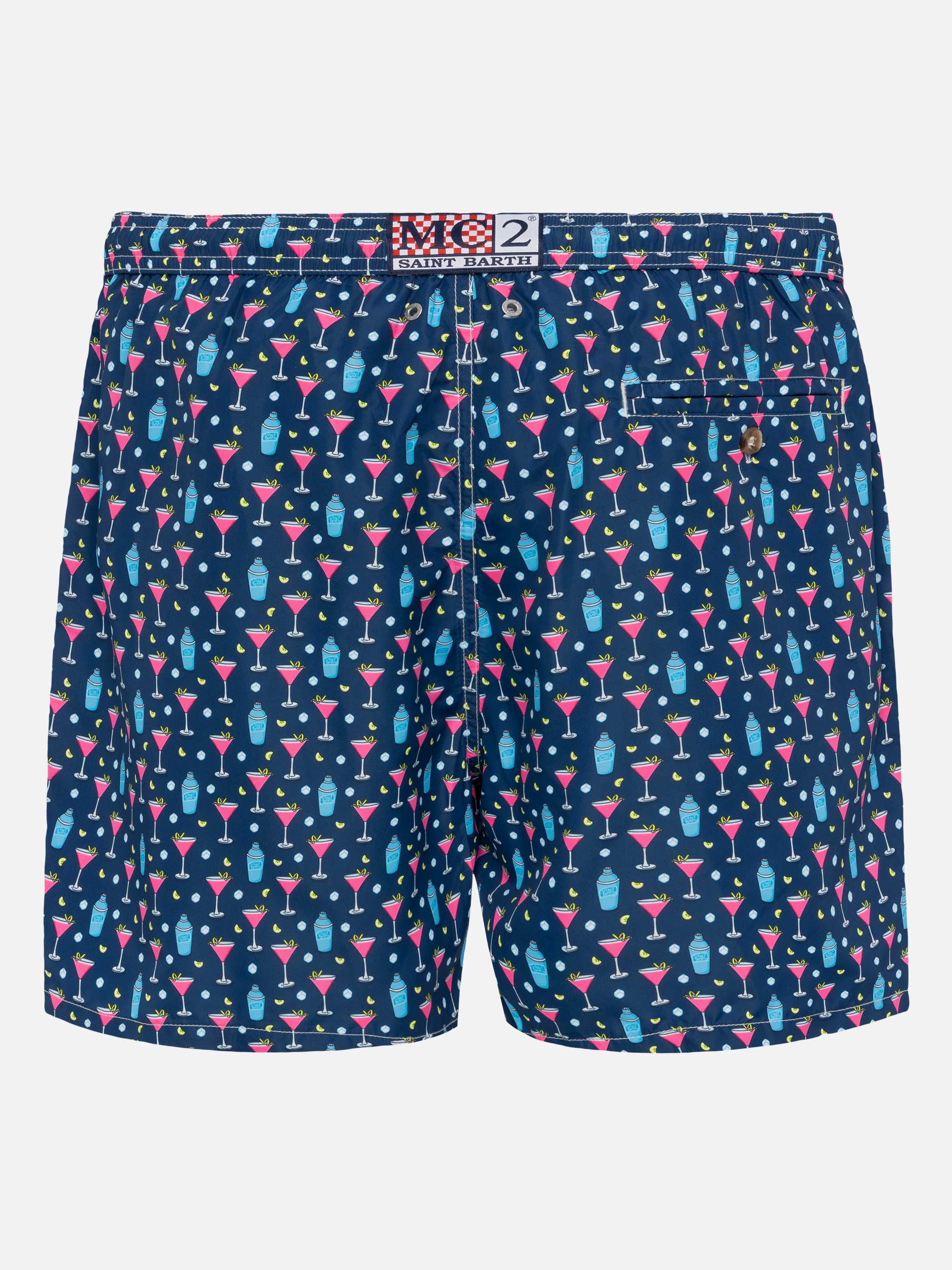 Lightweight fabric swim shorts Lighting with cocktail print - Image 2
