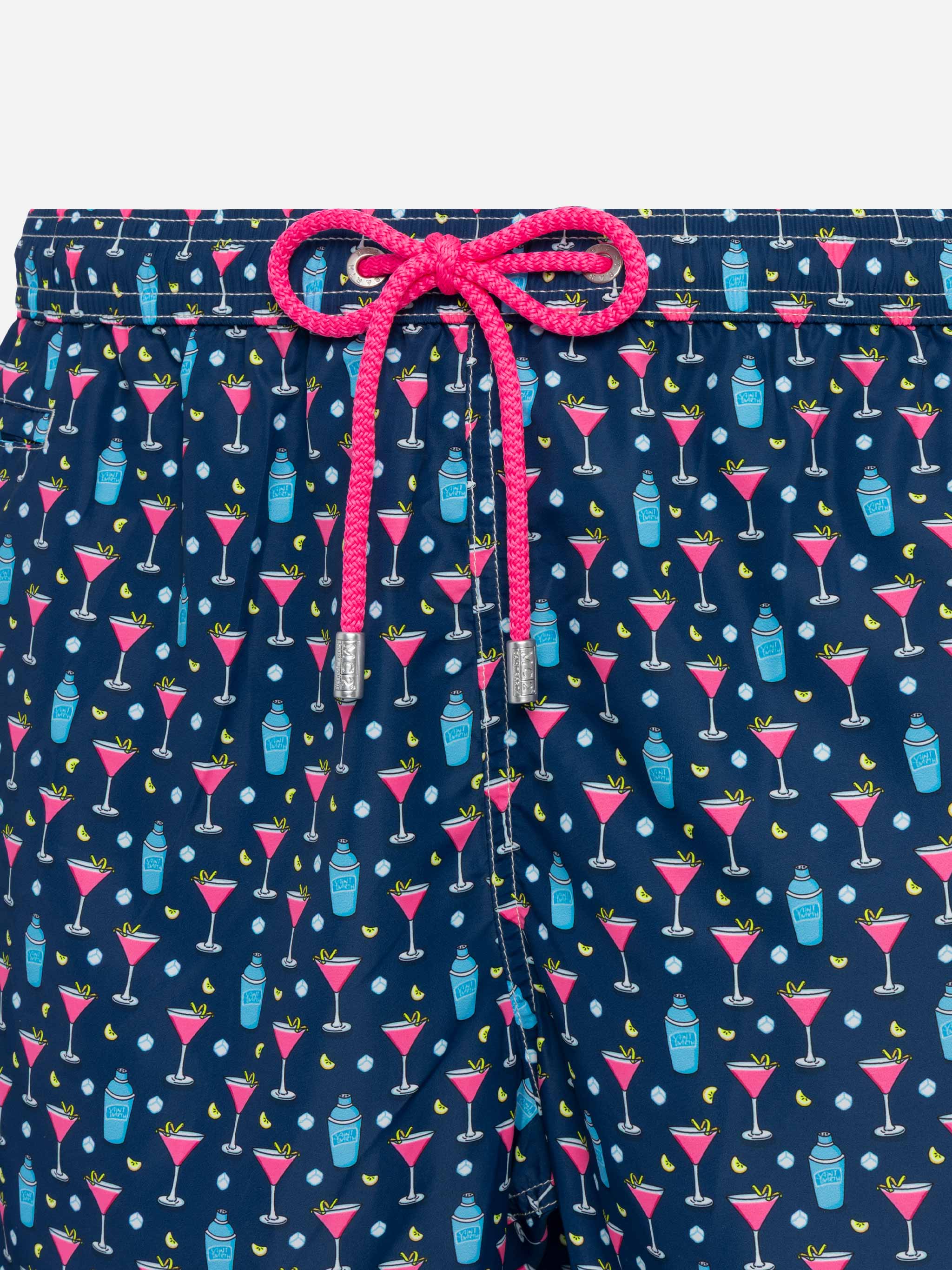 Lightweight fabric swim shorts Lighting with cocktail print - Image 3