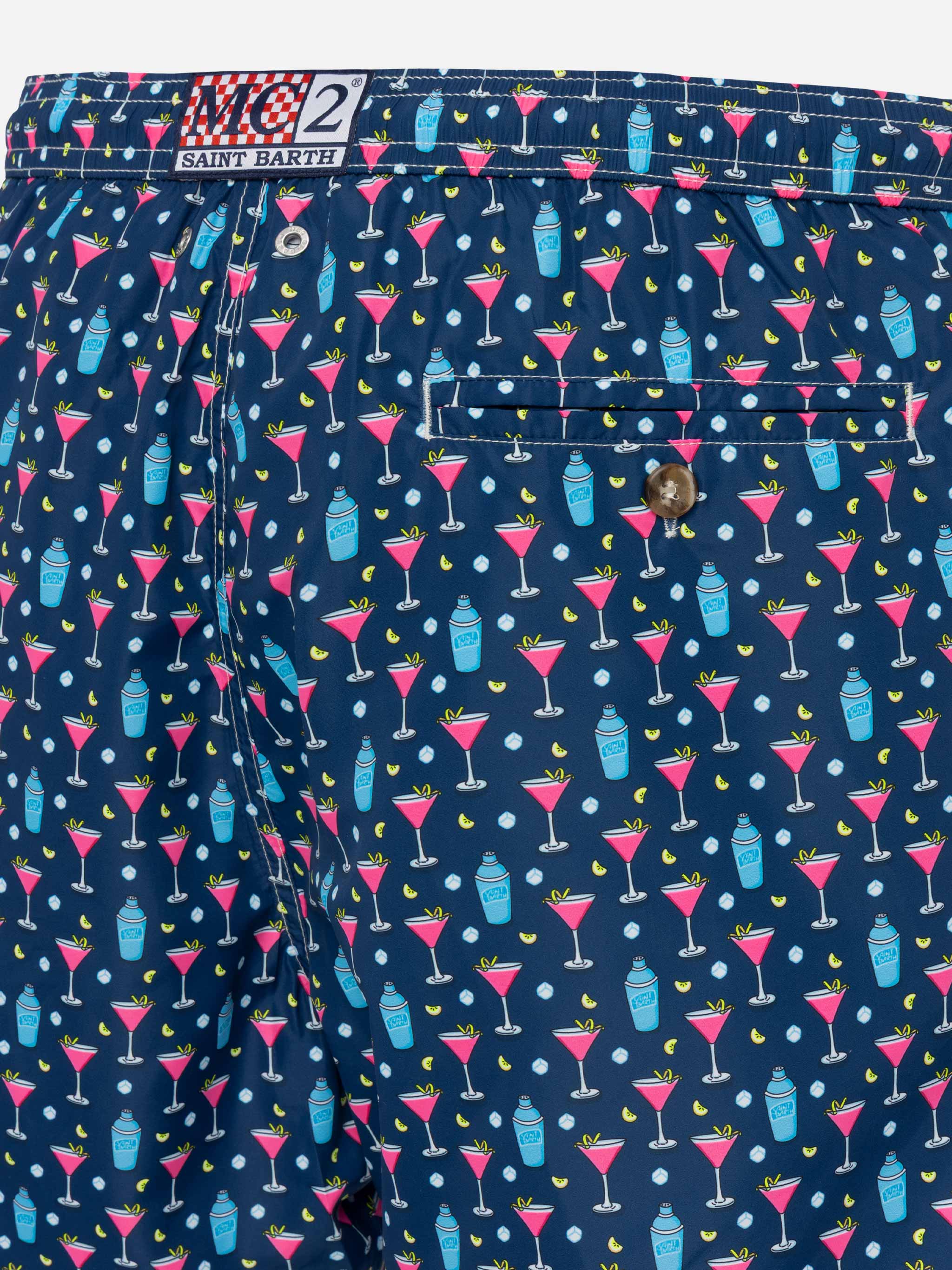 Lightweight fabric swim shorts Lighting with cocktail print - Image 4