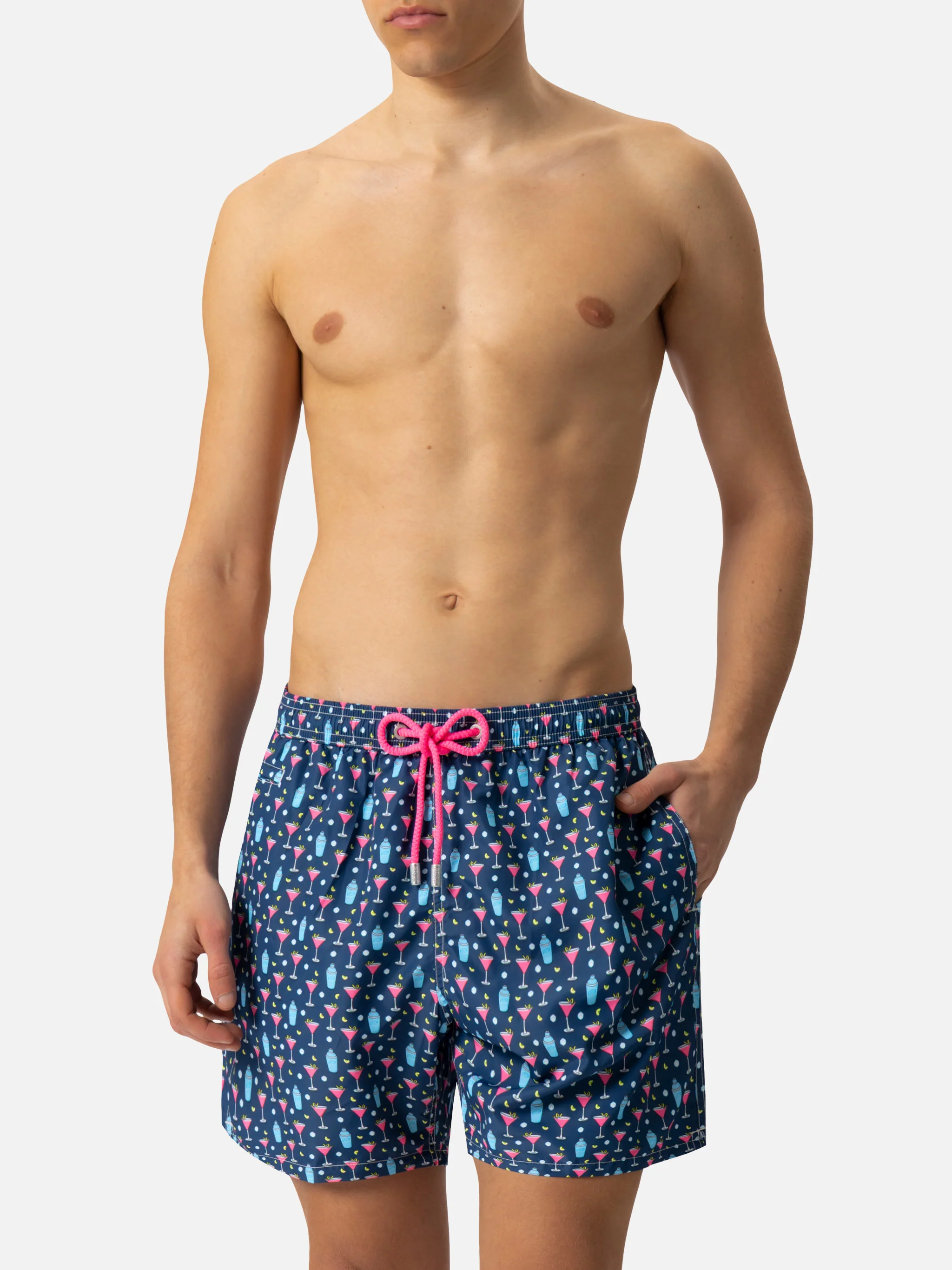 Lightweight fabric swim shorts Lighting with cocktail print - Image 5