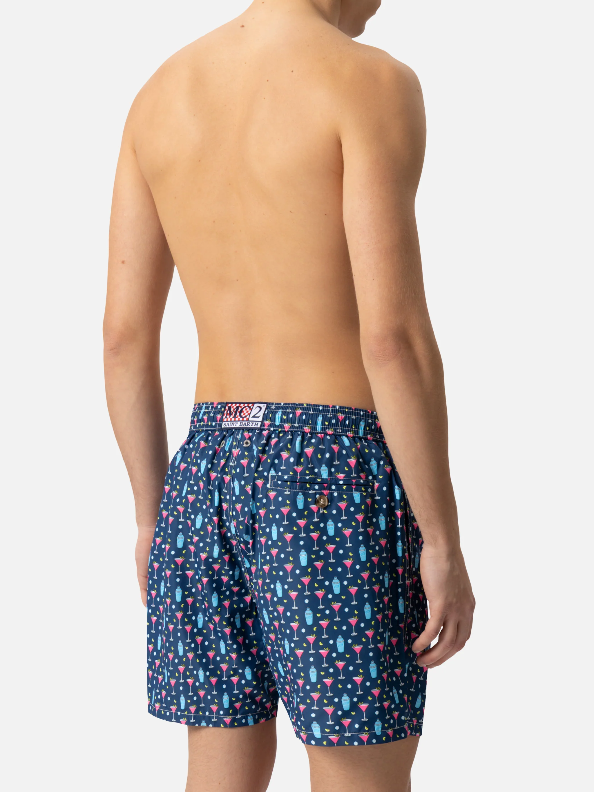 Lightweight fabric swim shorts Lighting with cocktail print - Image 6