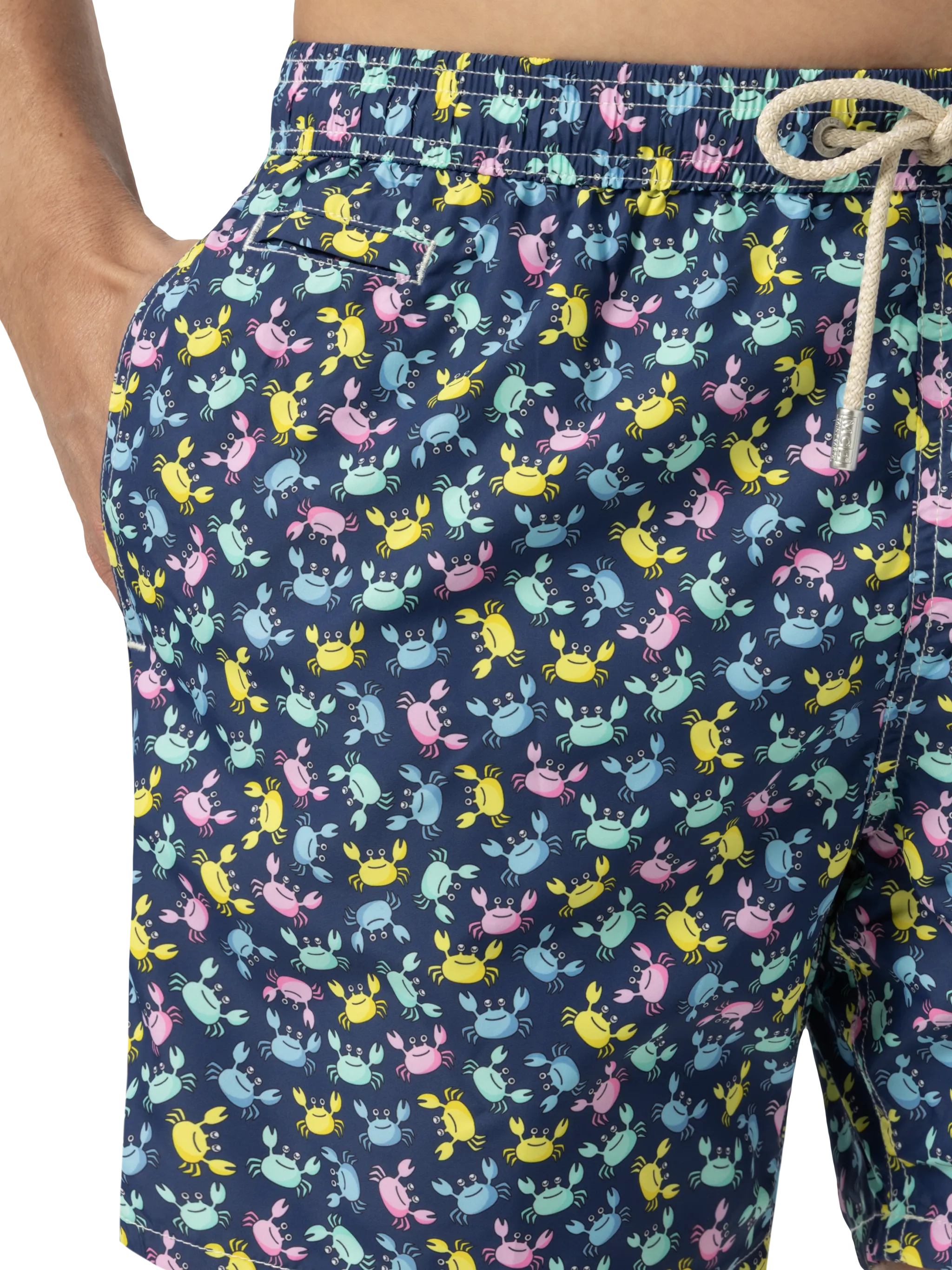 Lightweight fabric swim shorts Lighting with crabs  print - Image 5