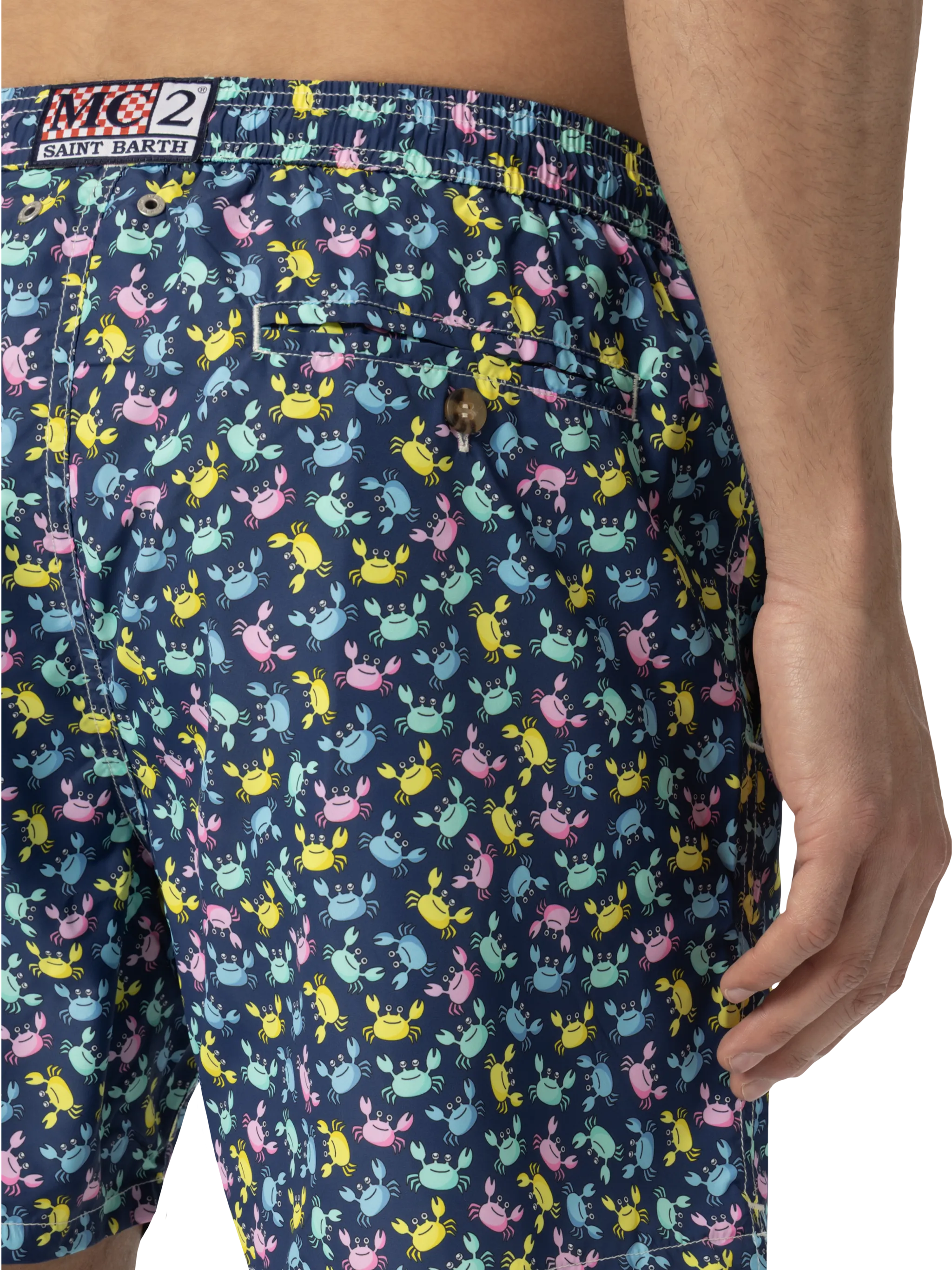 Lightweight fabric swim shorts Lighting with crabs  print - Image 6