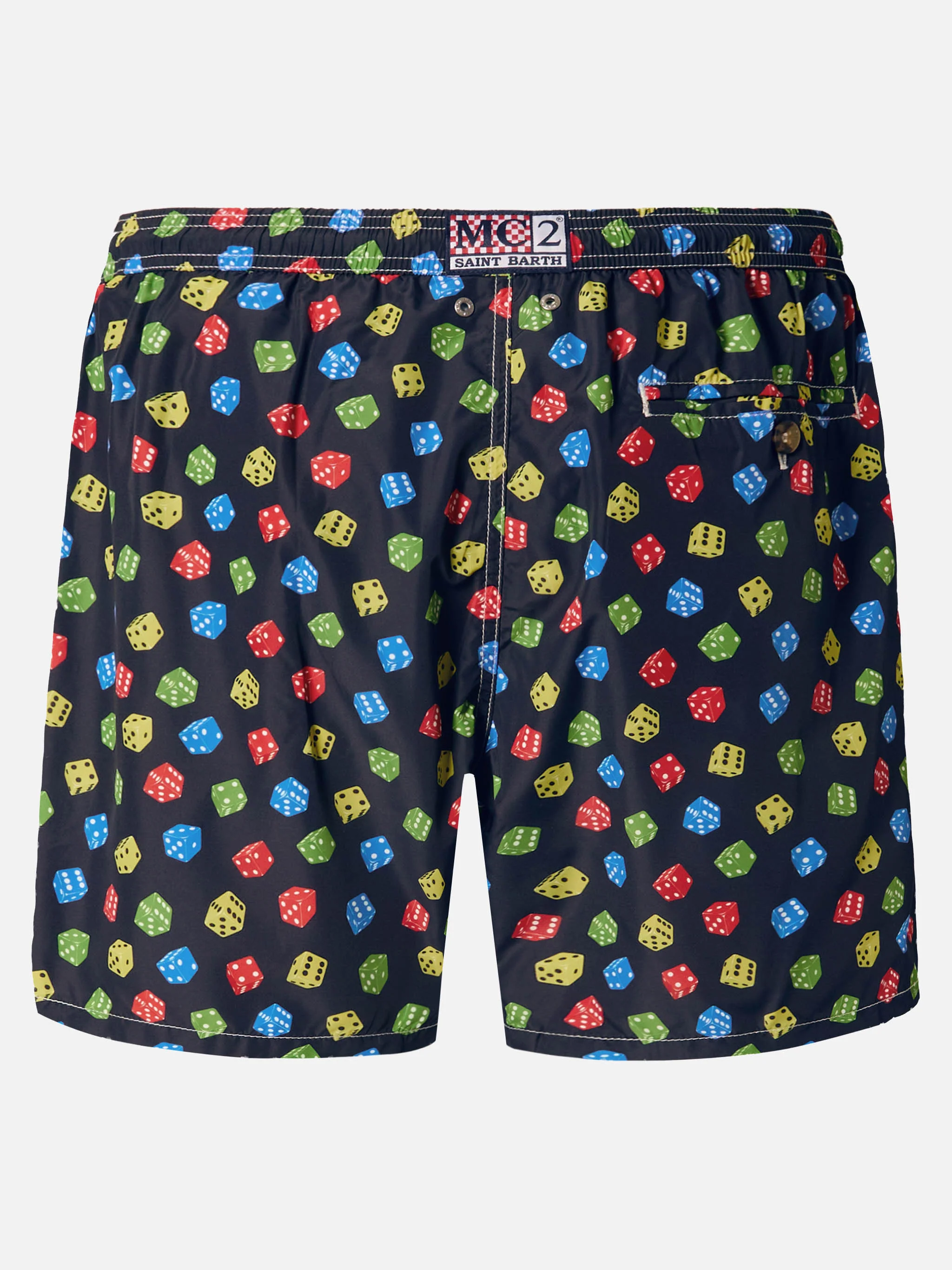 Lightweight fabric swim shorts Lighting with dice print - Image 2