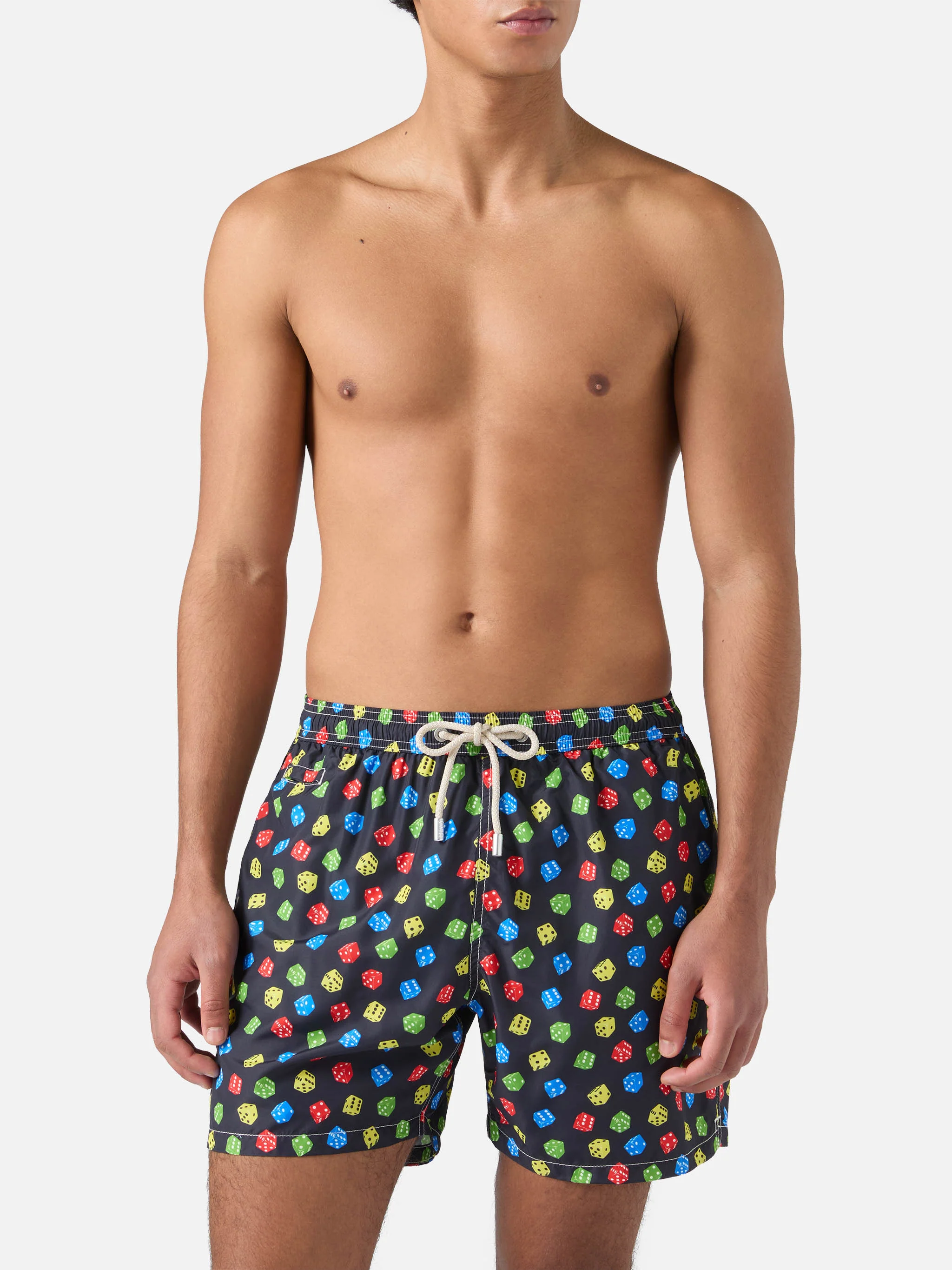 Lightweight fabric swim shorts Lighting with dice print - Image 3
