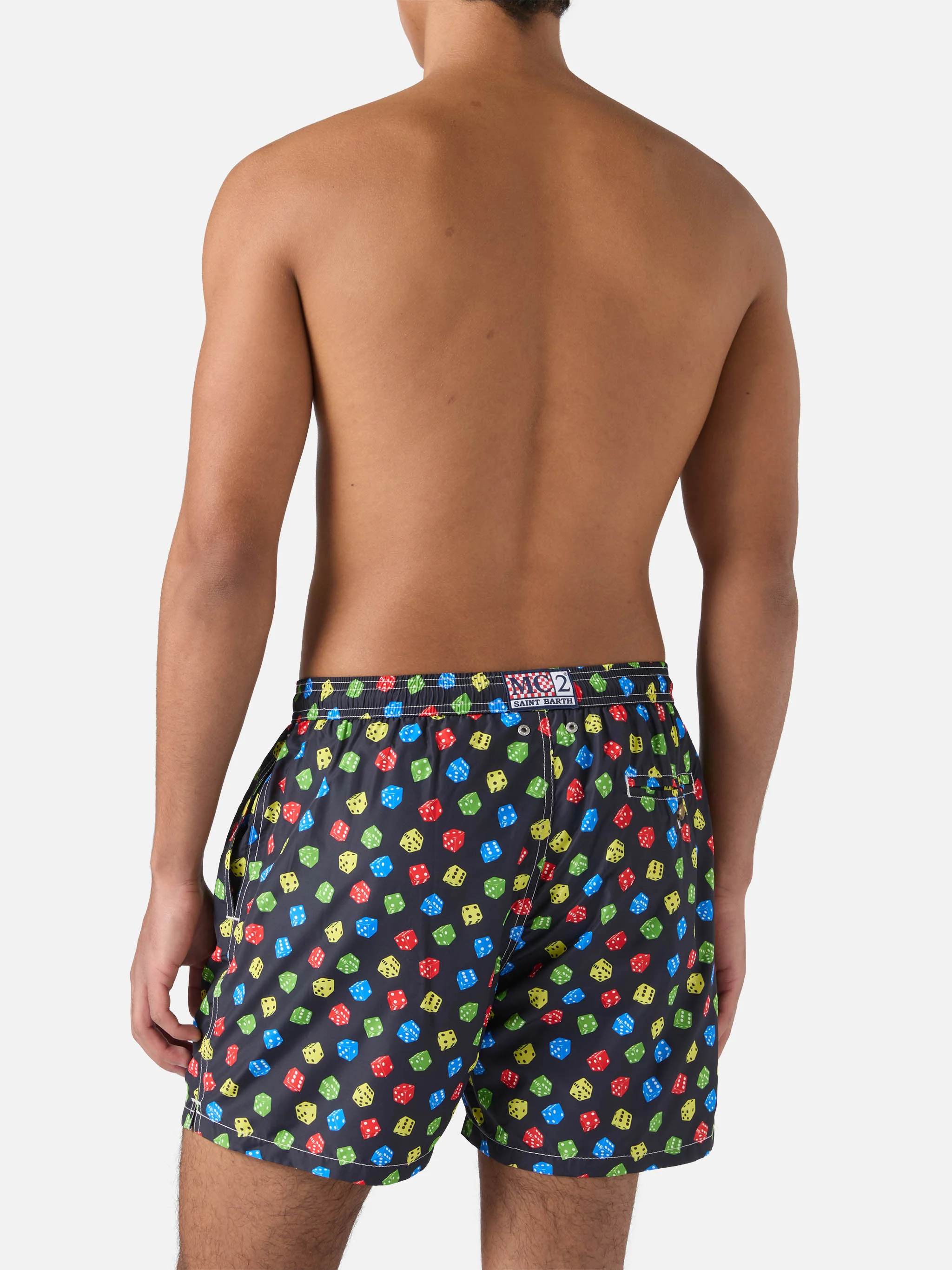 Lightweight fabric swim shorts Lighting with dice print - Image 5