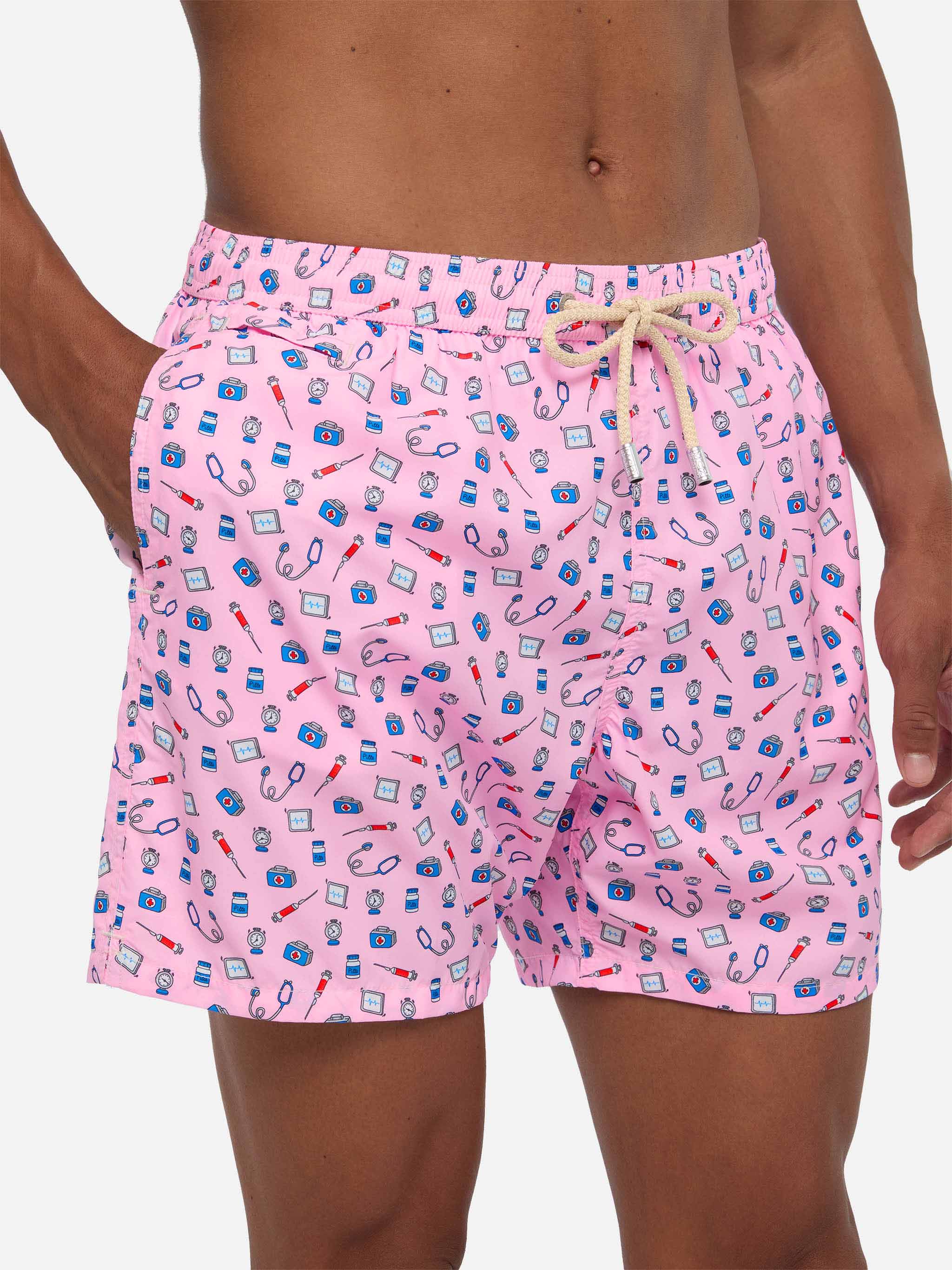 Lightweight fabric swim shorts Lighting with doctor job print - Image 4