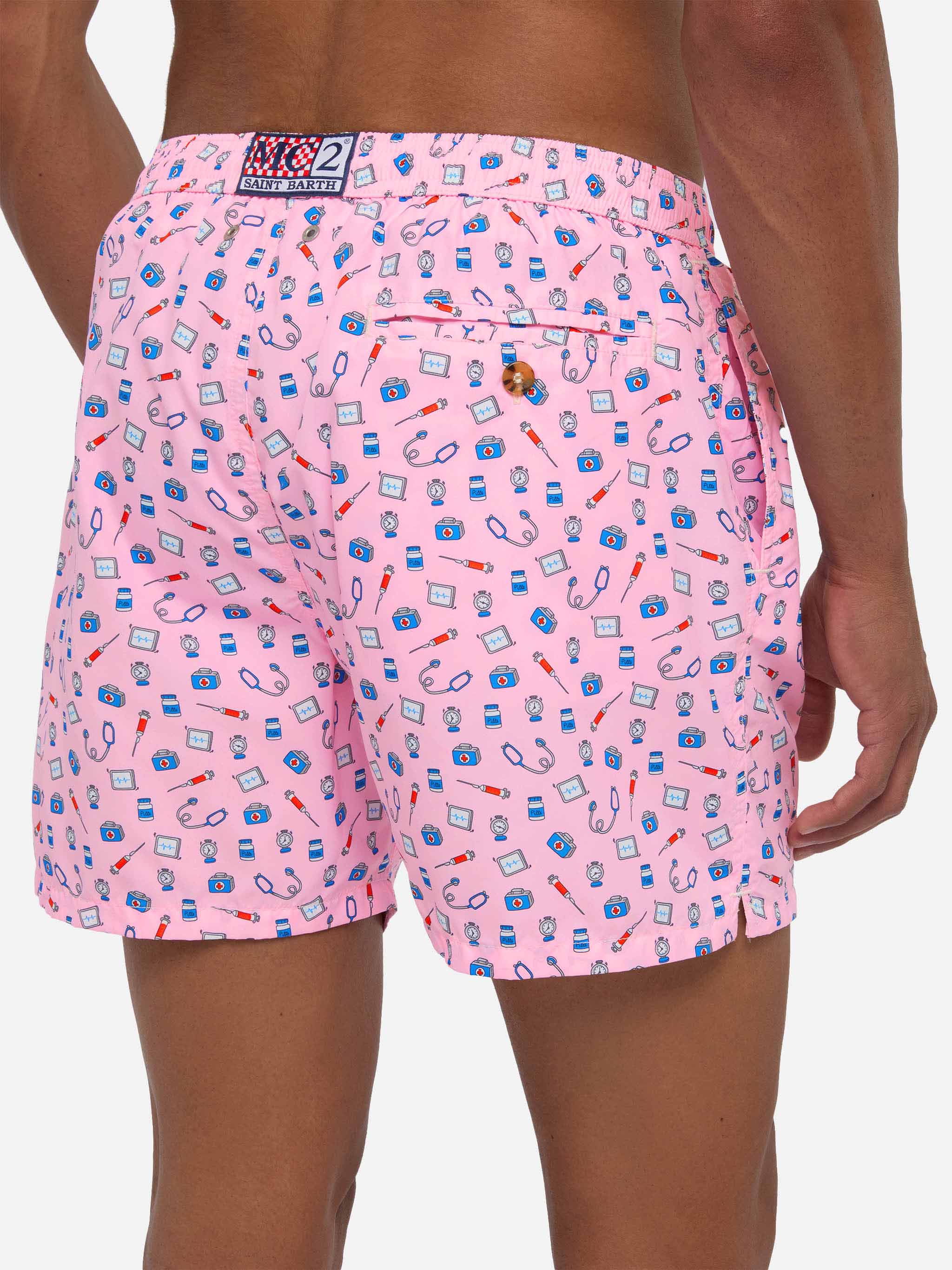 Lightweight fabric swim shorts Lighting with doctor job print - Image 6