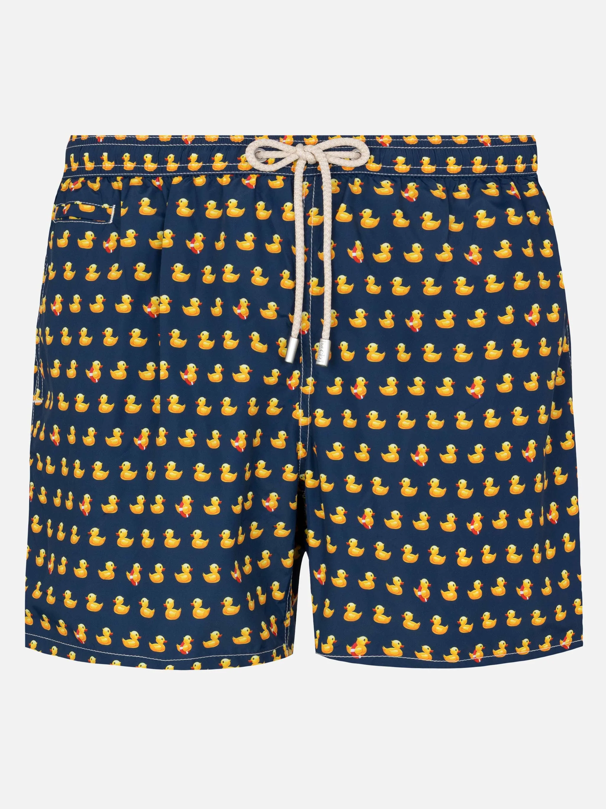 Lightweight fabric swim shorts Lighting with ducky print