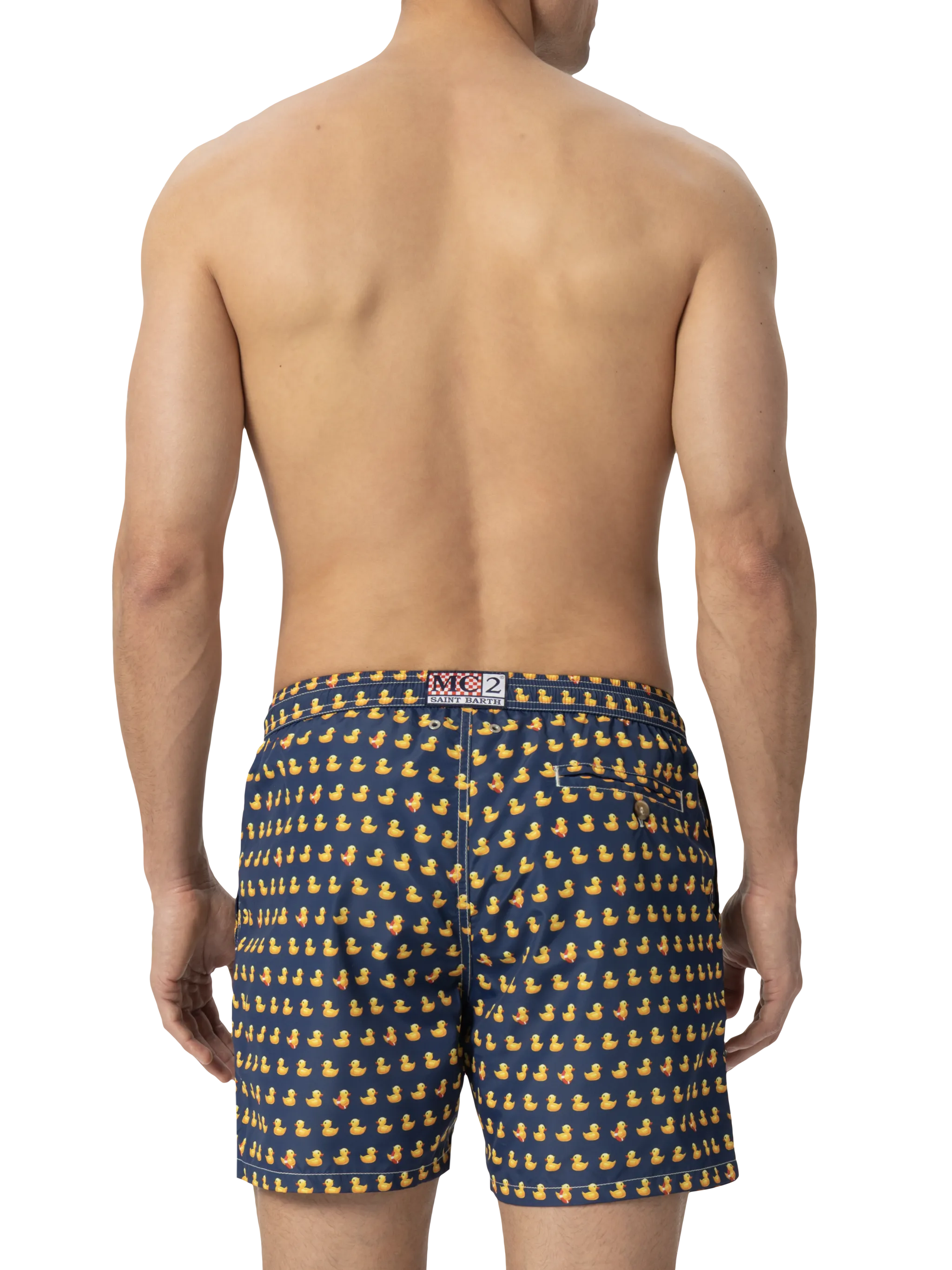 Lightweight fabric swim shorts Lighting with ducky print - Image 4