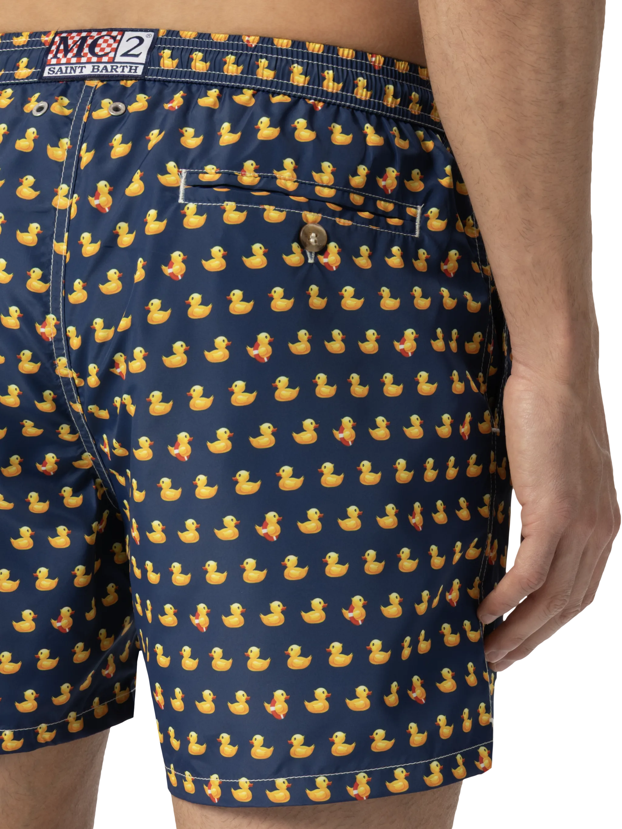 Lightweight fabric swim shorts Lighting with ducky print - Image 6