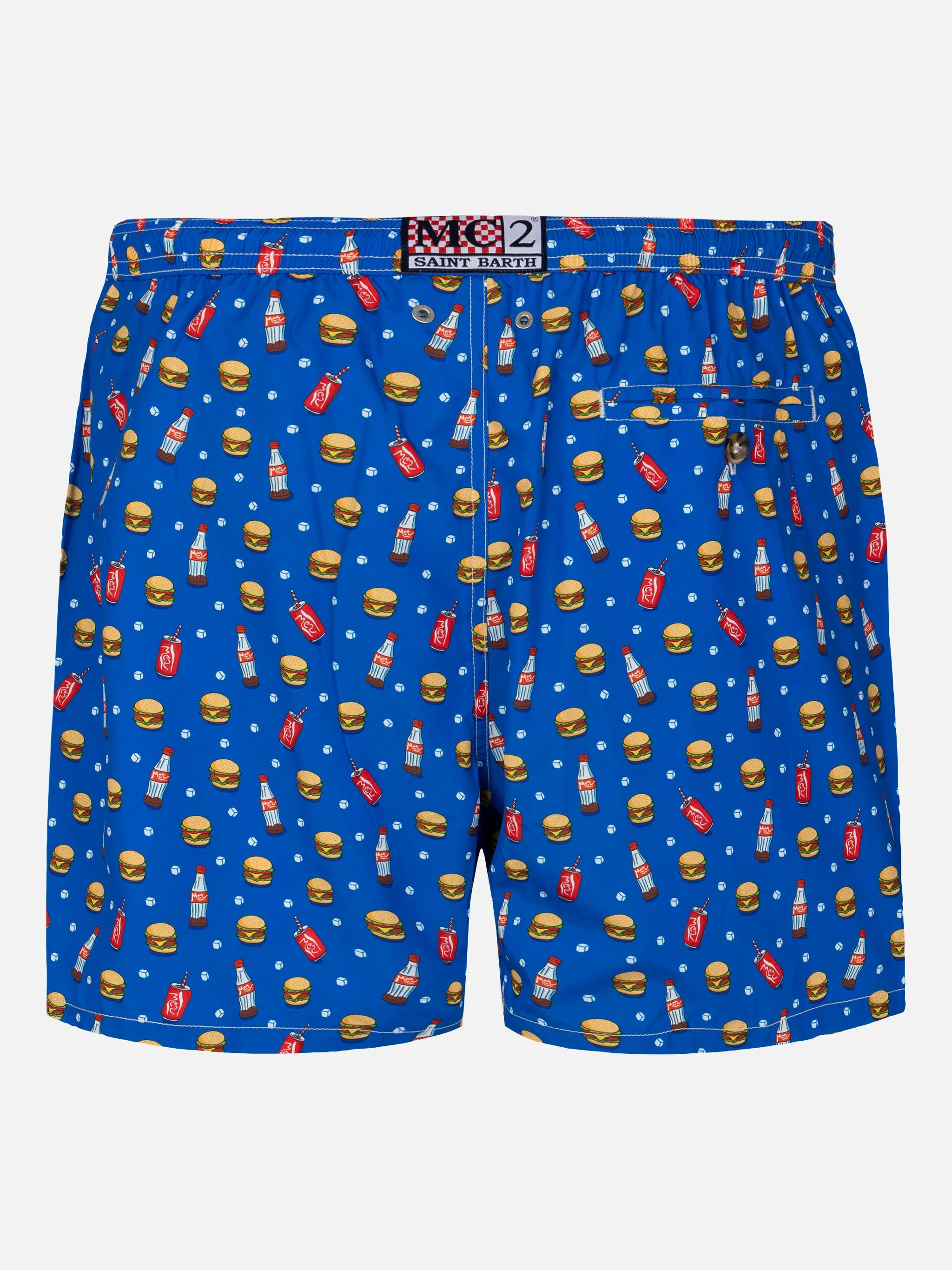 Lightweight fabric swim shorts Lighting with fast food print - Image 2