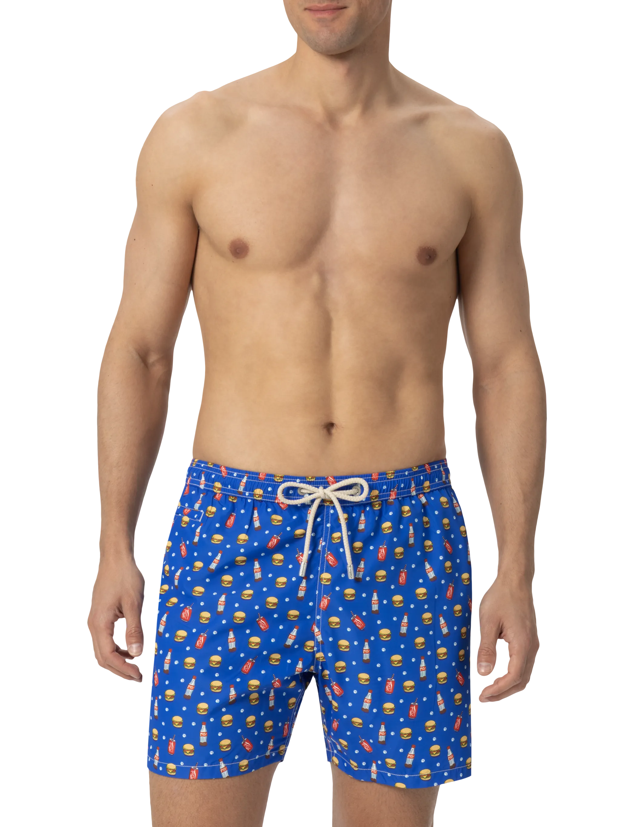 Lightweight fabric swim shorts Lighting with fast food print - Image 3