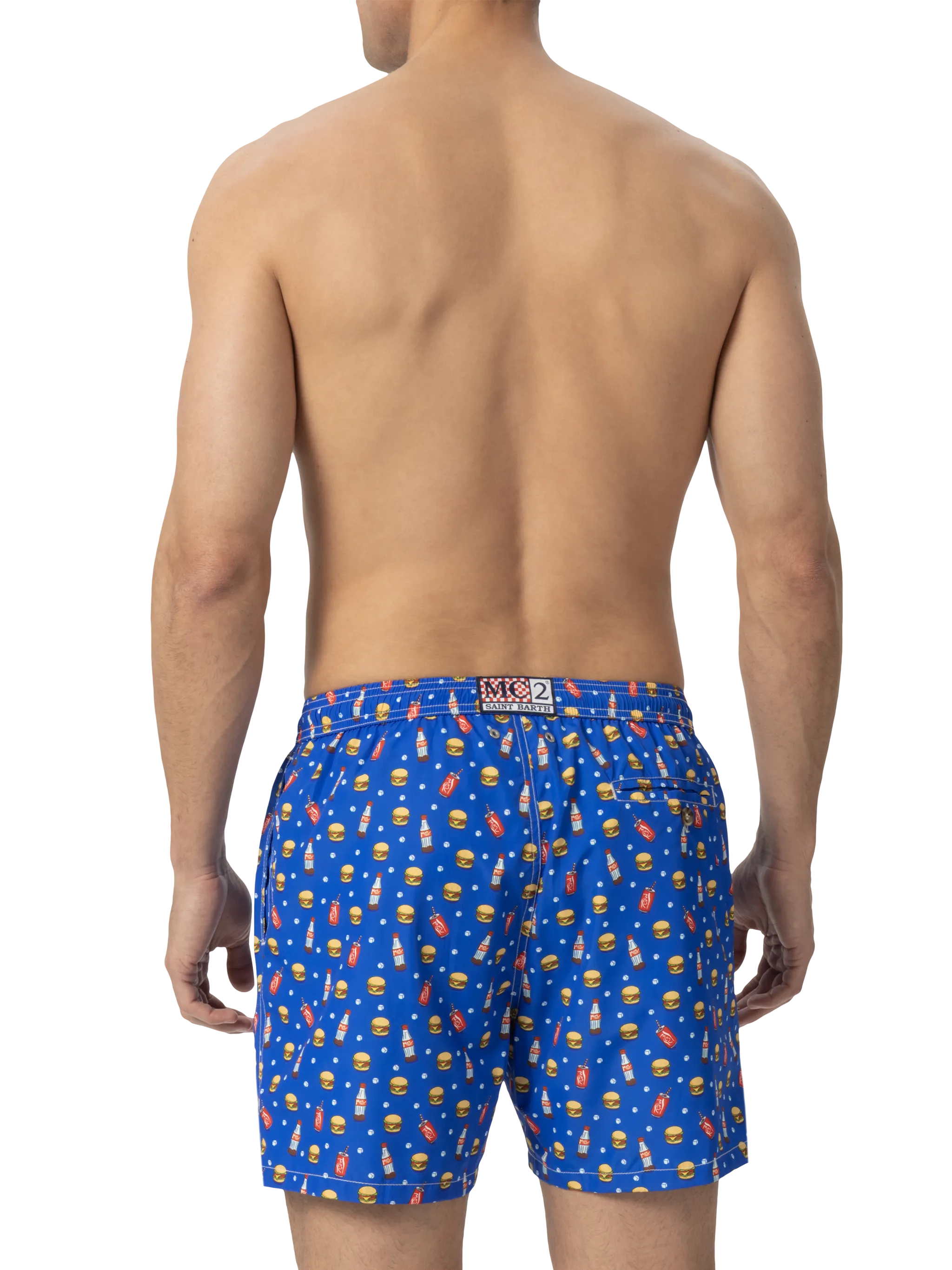 Lightweight fabric swim shorts Lighting with fast food print - Image 4