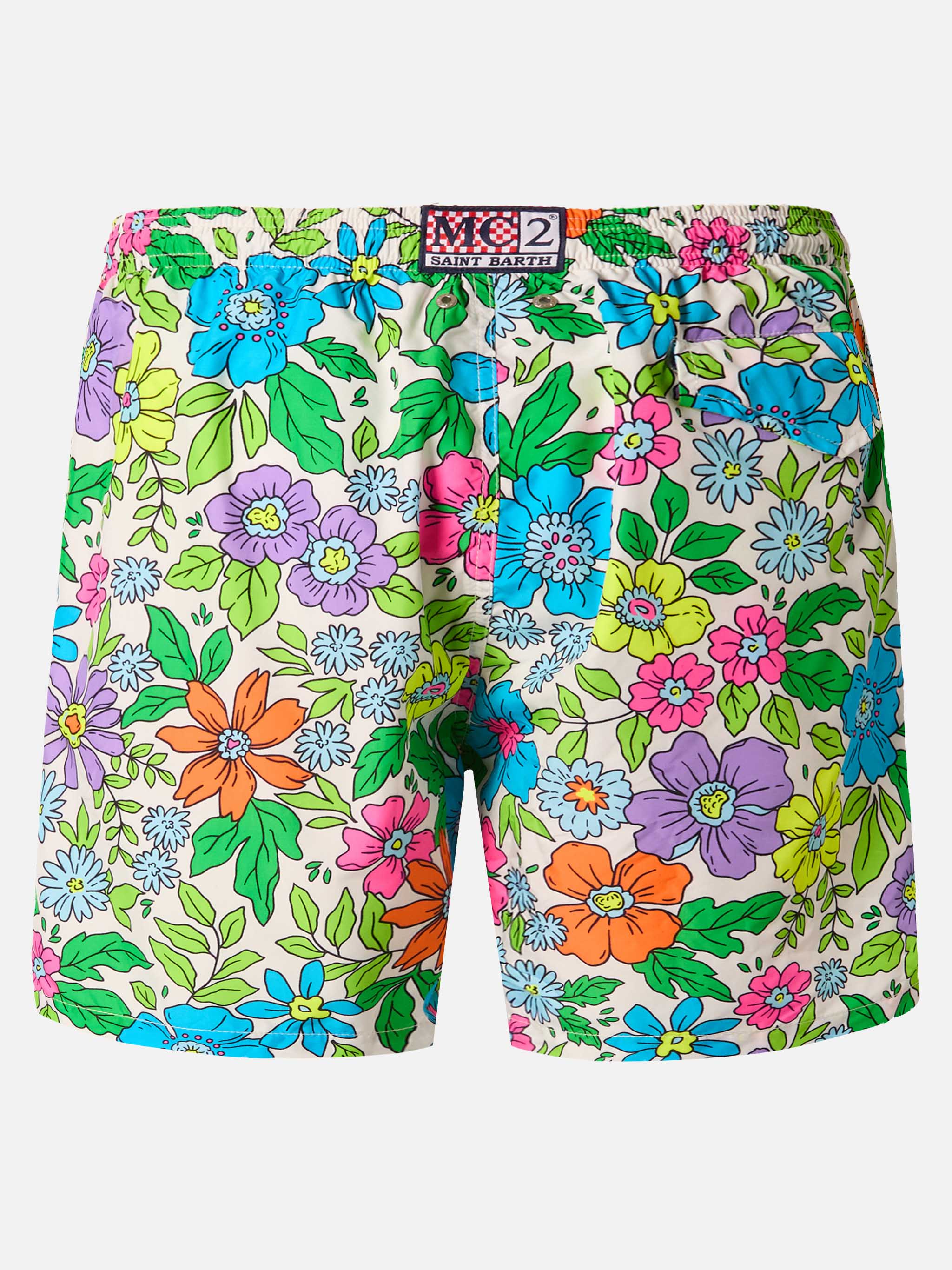 Lightweight fabric swim shorts Lighting with floral print - Image 2