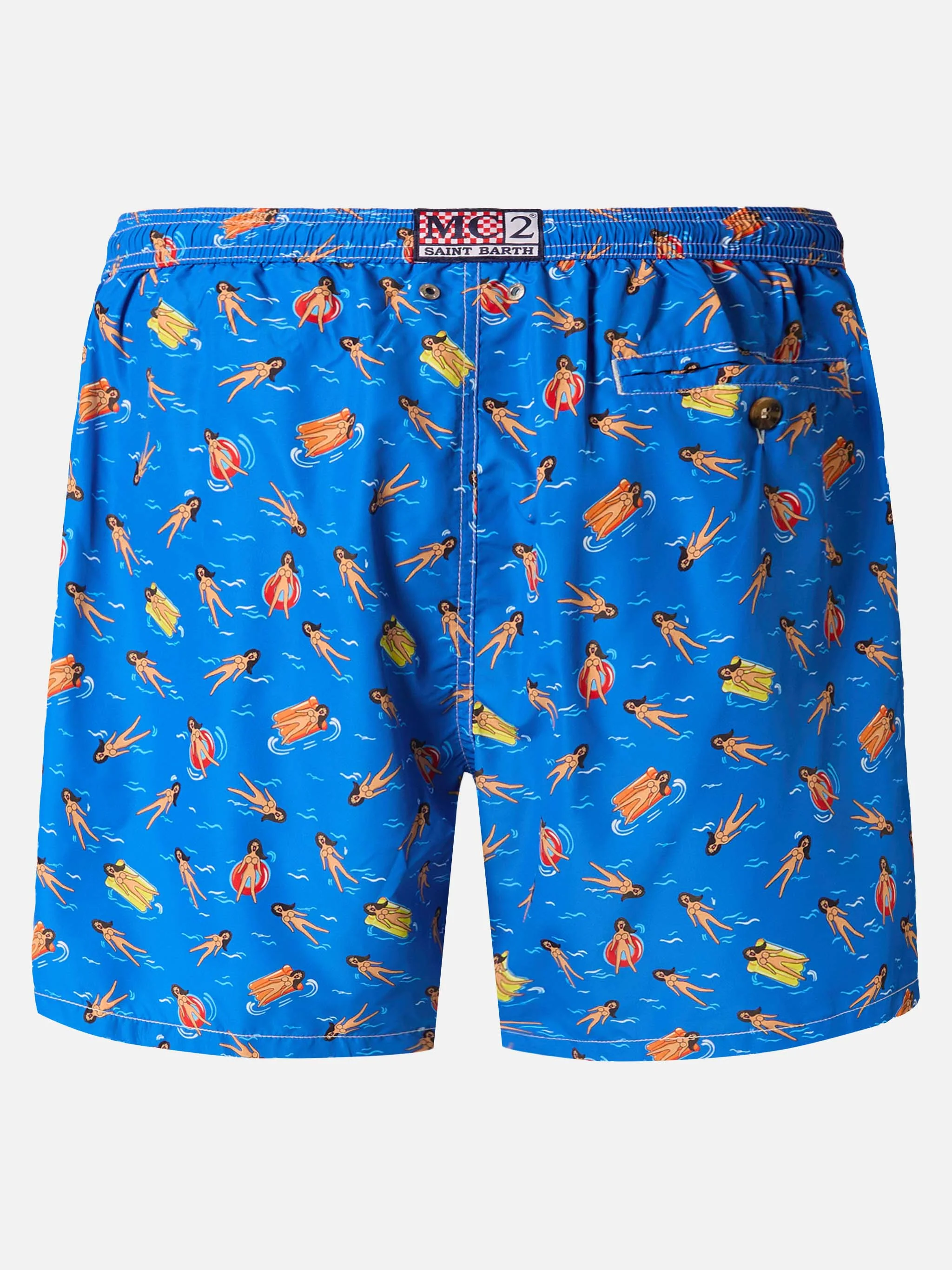 Lightweight fabric swim shorts Lighting with fun doll print - Image 2