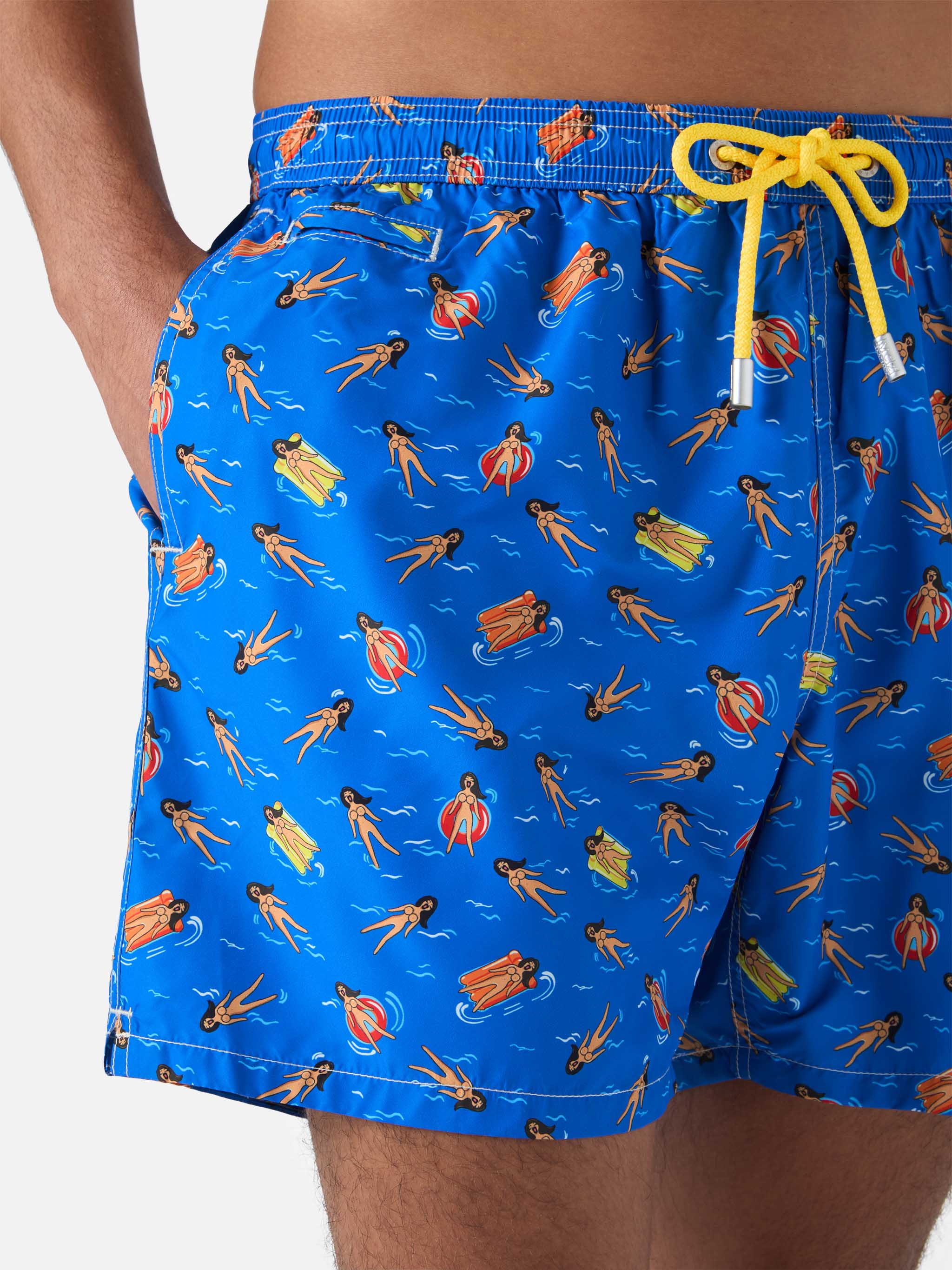 Lightweight fabric swim shorts Lighting with fun doll print - Image 4
