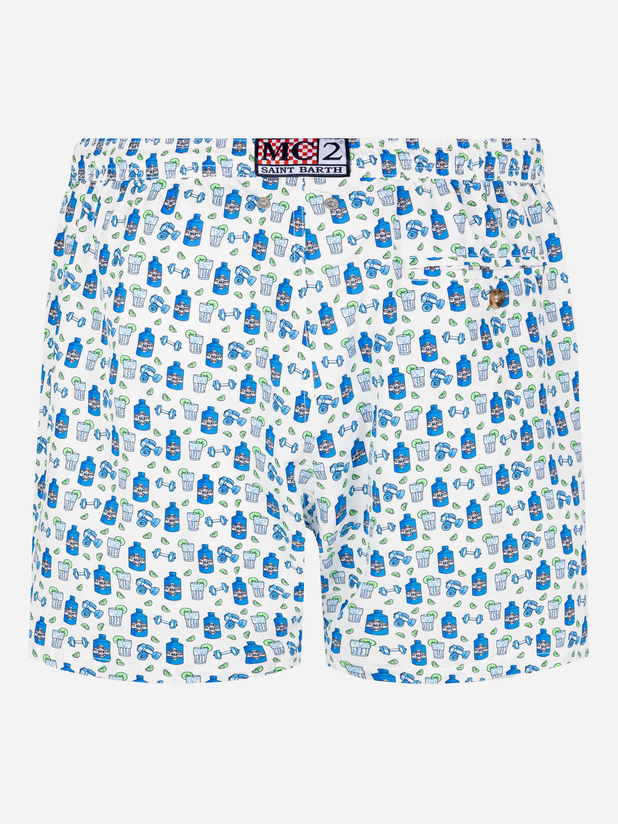 Lightweight fabric swim shorts Lighting with gin gym print - Image 2