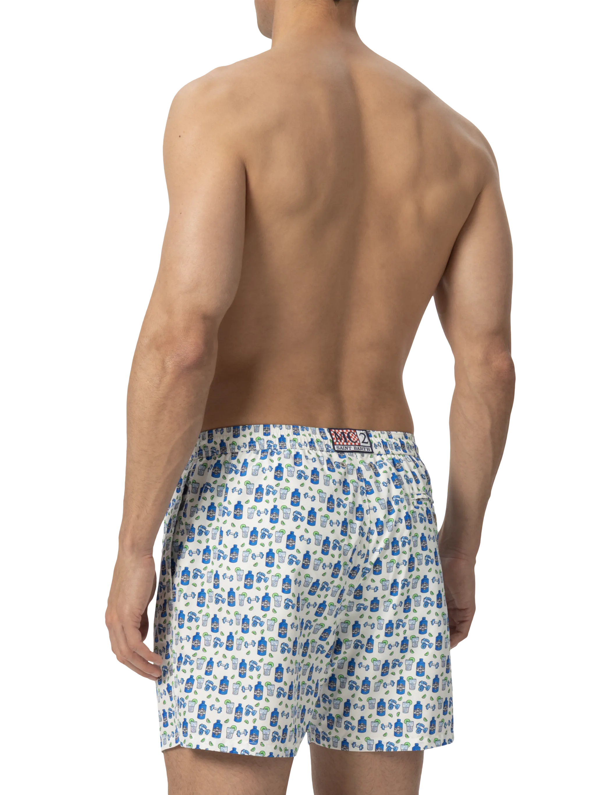 Lightweight fabric swim shorts Lighting with gin gym print - Image 4