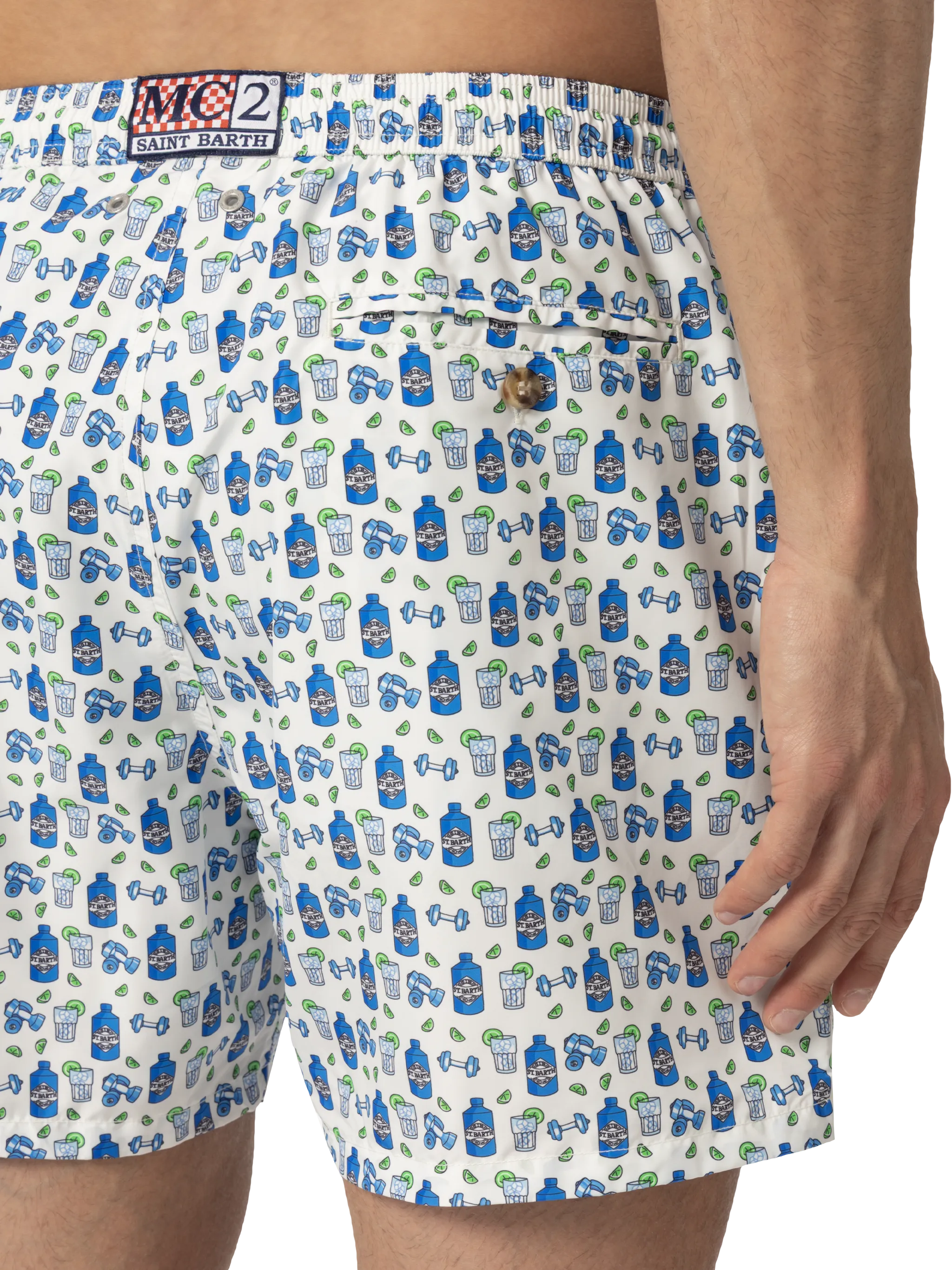 Lightweight fabric swim shorts Lighting with gin gym print - Image 6