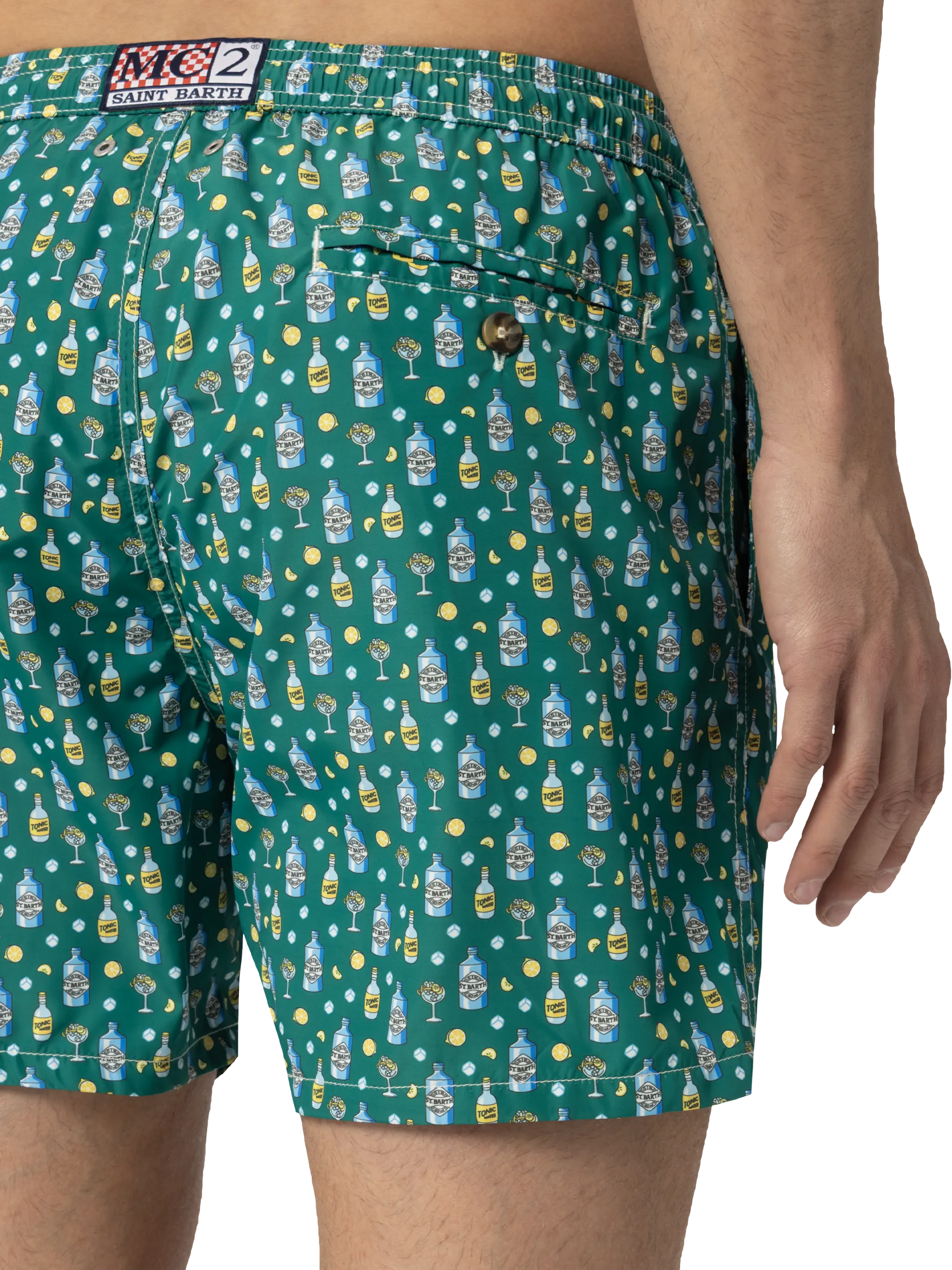 Lightweight fabric swim shorts Lighting with gin lemon print - Image 6