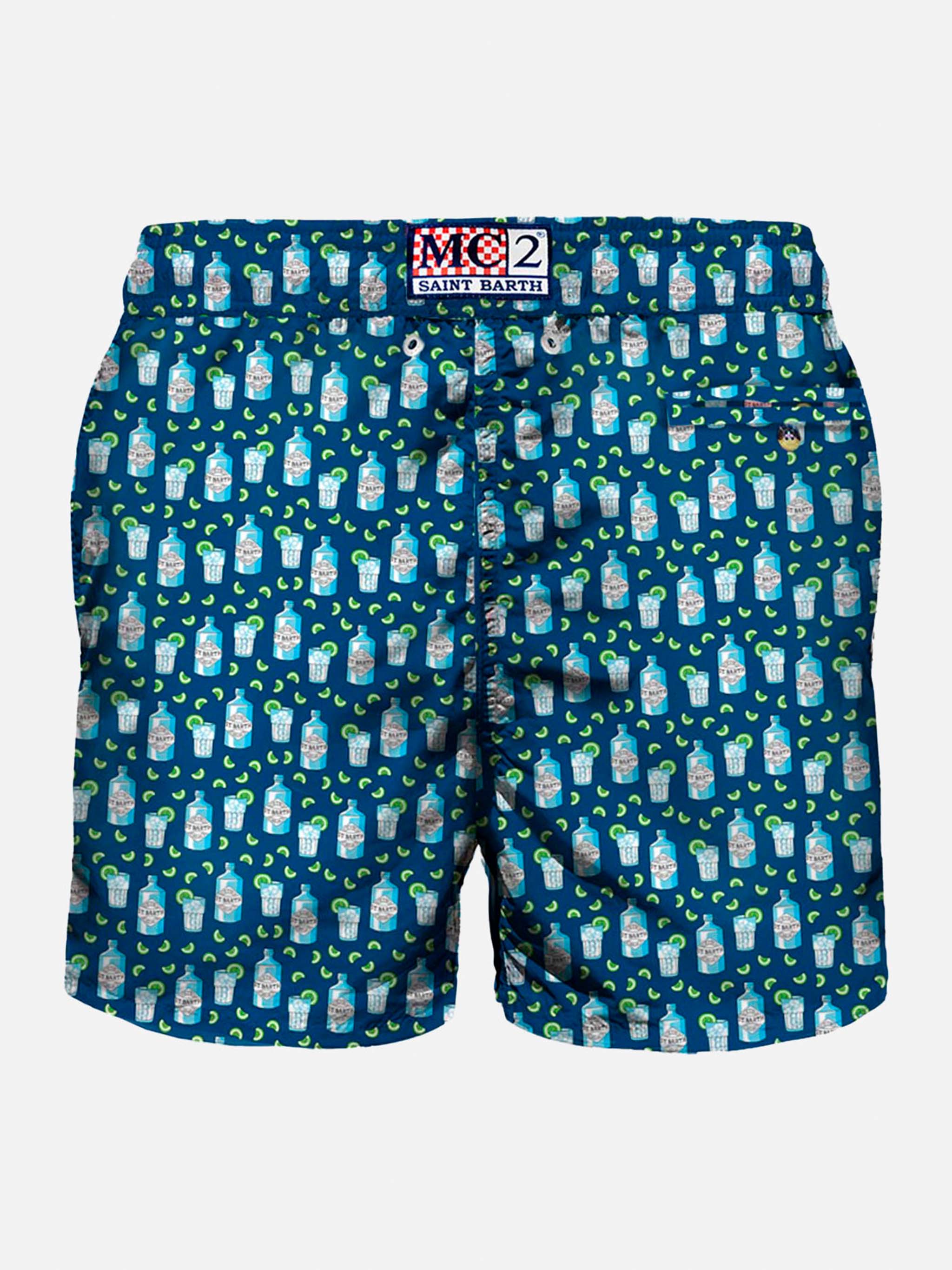 Lightweight fabric swim shorts with cocktail gin tonic print - Image 2