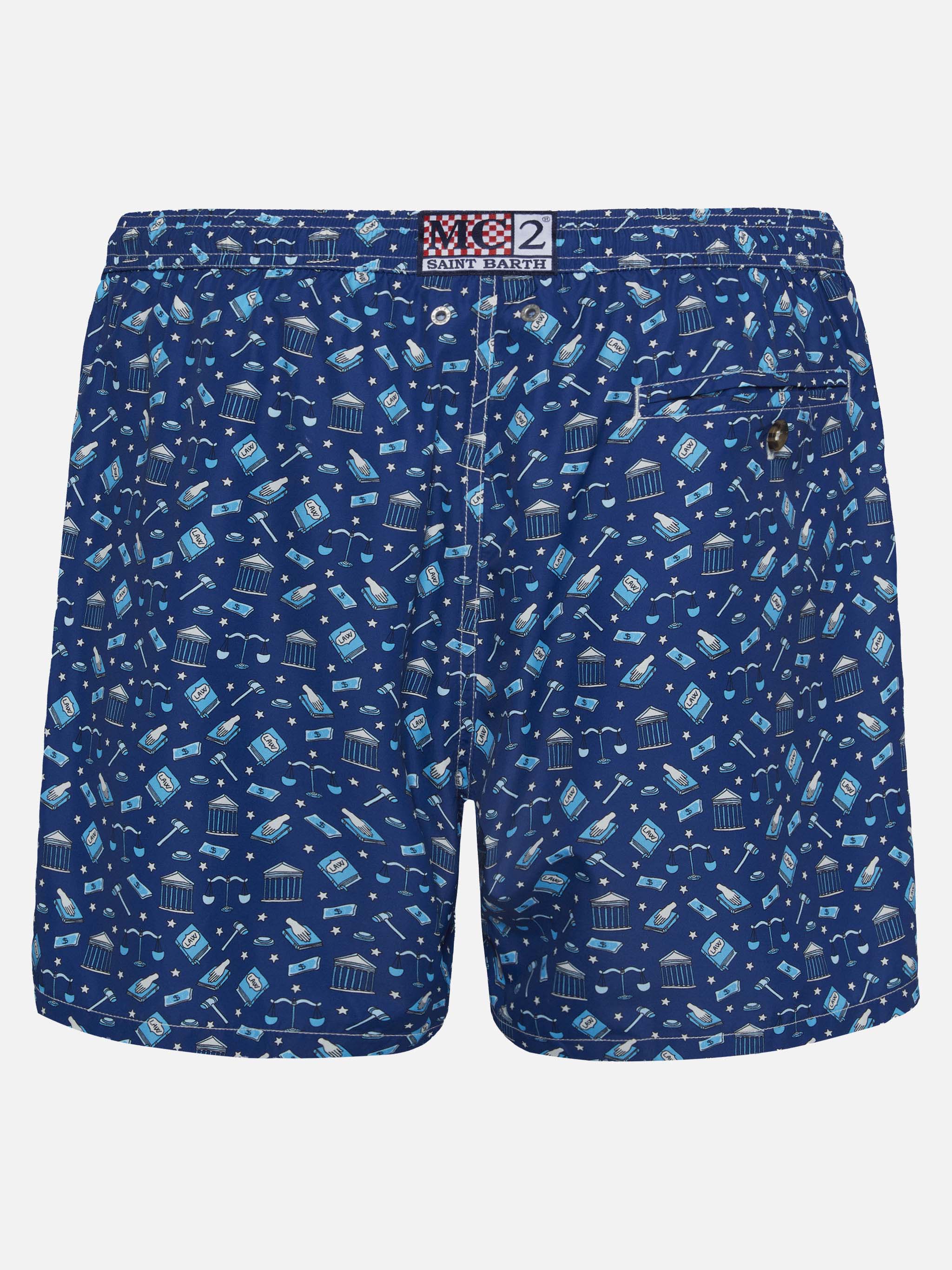 Lightweight fabric swim shorts Lighting with lawyer mood print - Image 2