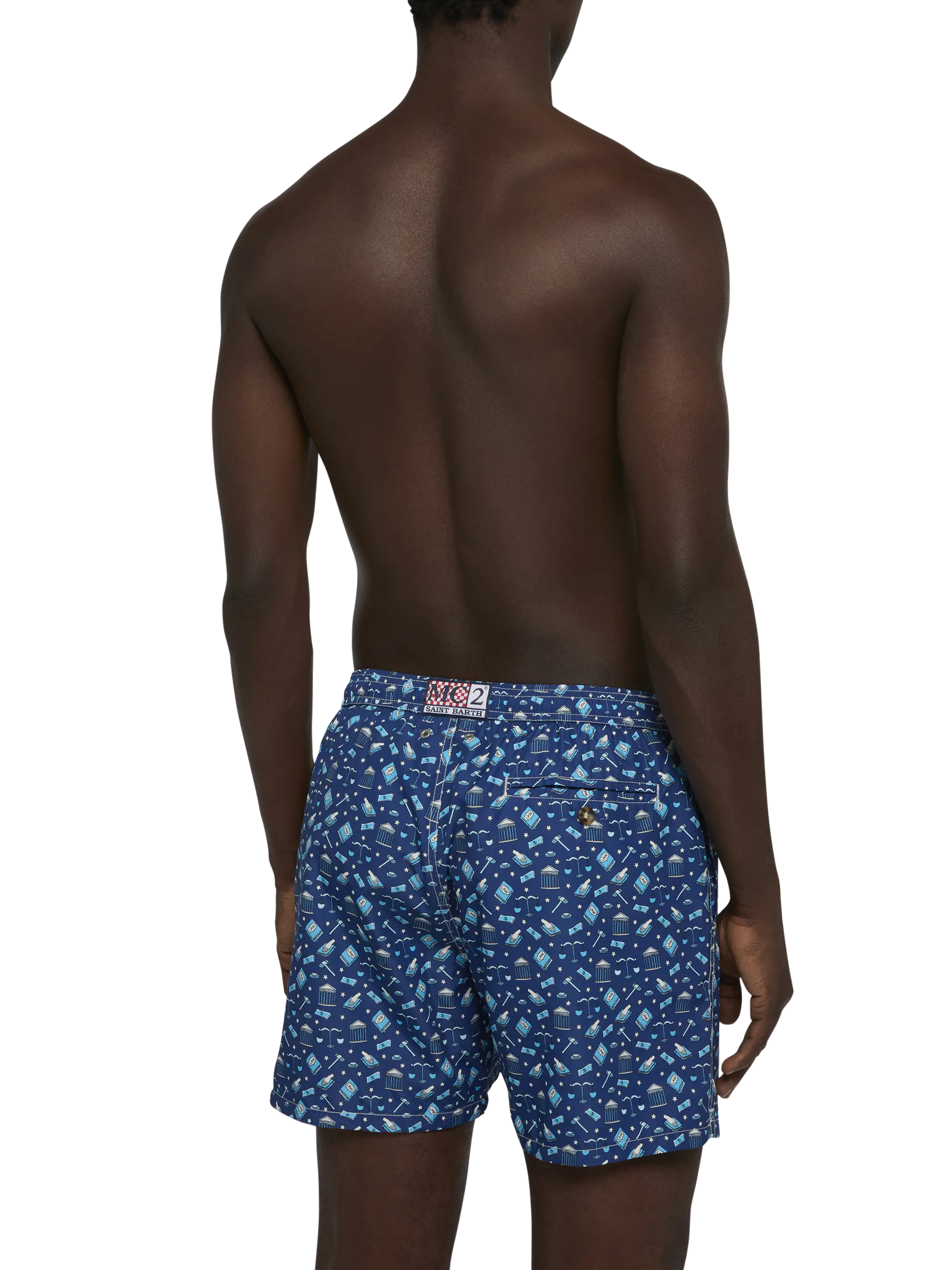 Lightweight fabric swim shorts Lighting with lawyer mood print - Image 5