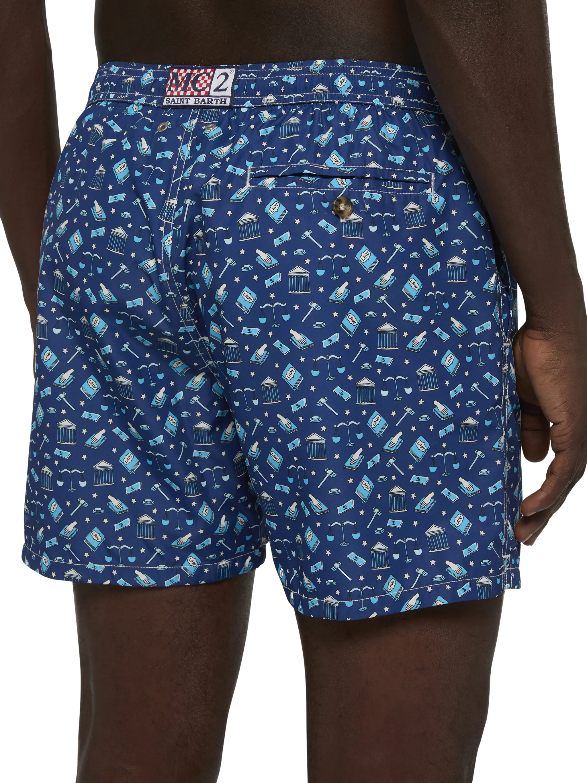 Lightweight fabric swim shorts Lighting with lawyer mood print - Image 6