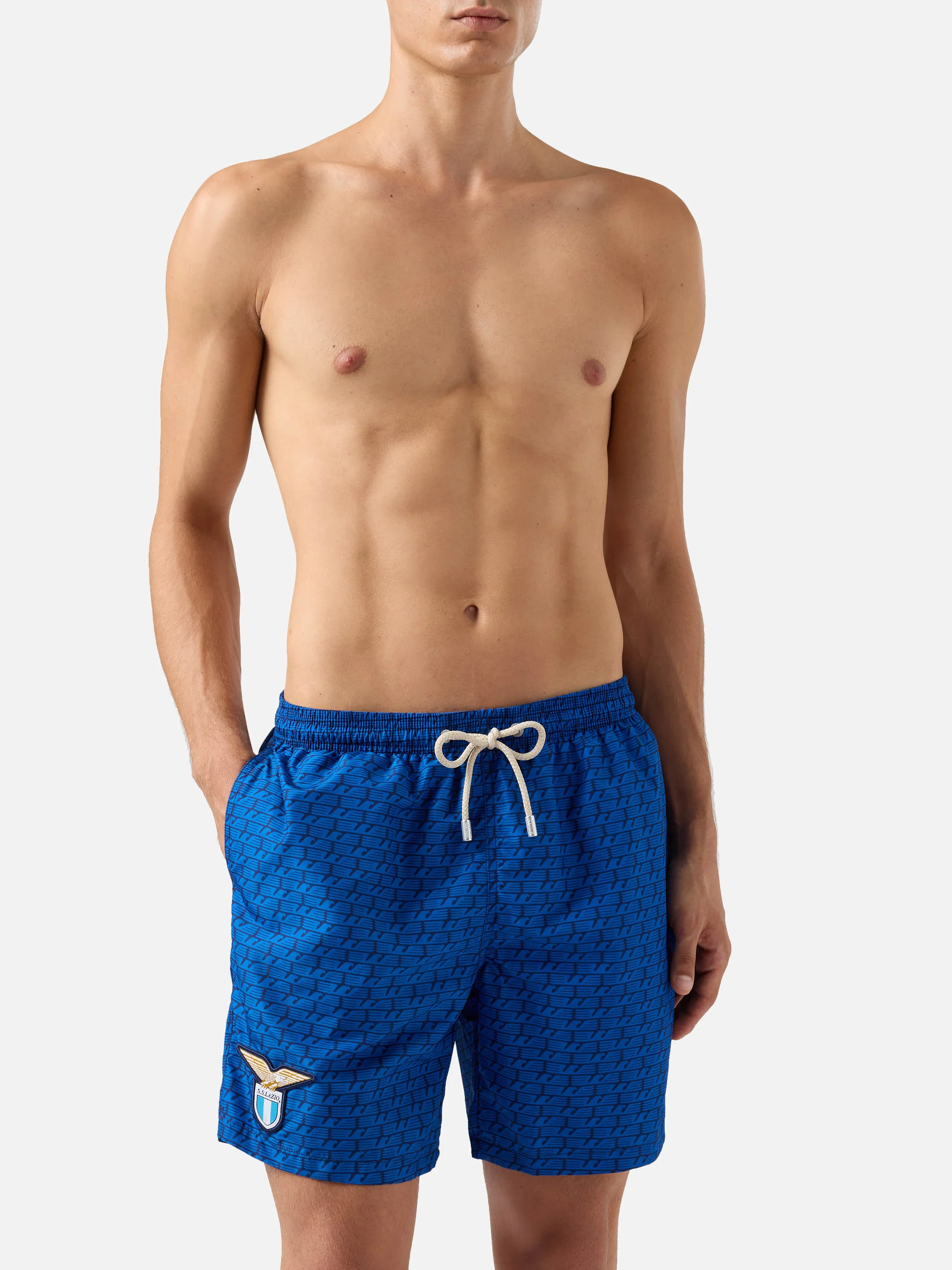 Lightweight fabric swim shorts Lighting with Lazio eagles print | SS LAZIO SPECIAL EDITION - Image 3