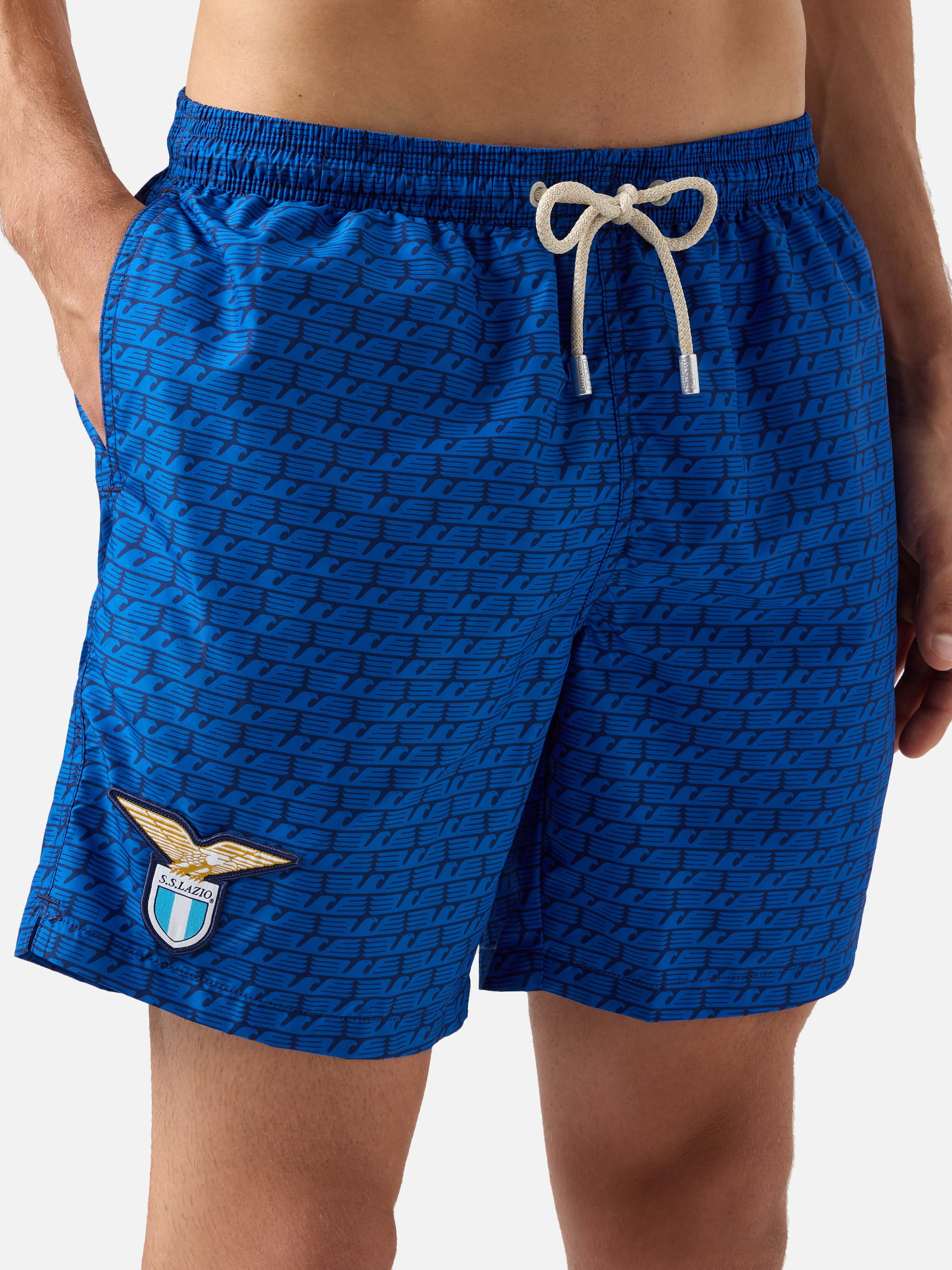 Lightweight fabric swim shorts Lighting with Lazio eagles print | SS LAZIO SPECIAL EDITION - Image 4