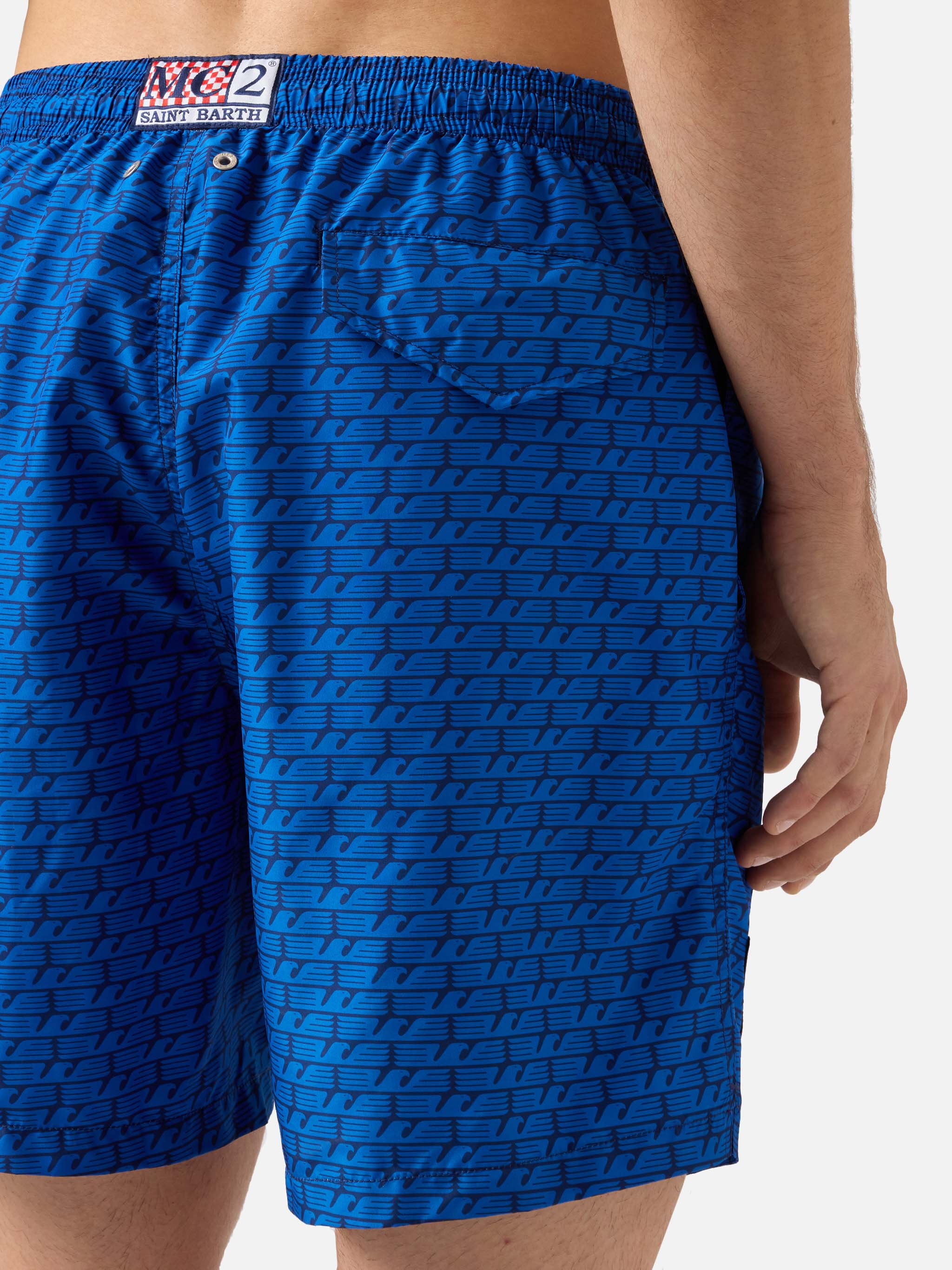 Lightweight fabric swim shorts Lighting with Lazio eagles print | SS LAZIO SPECIAL EDITION - Image 6