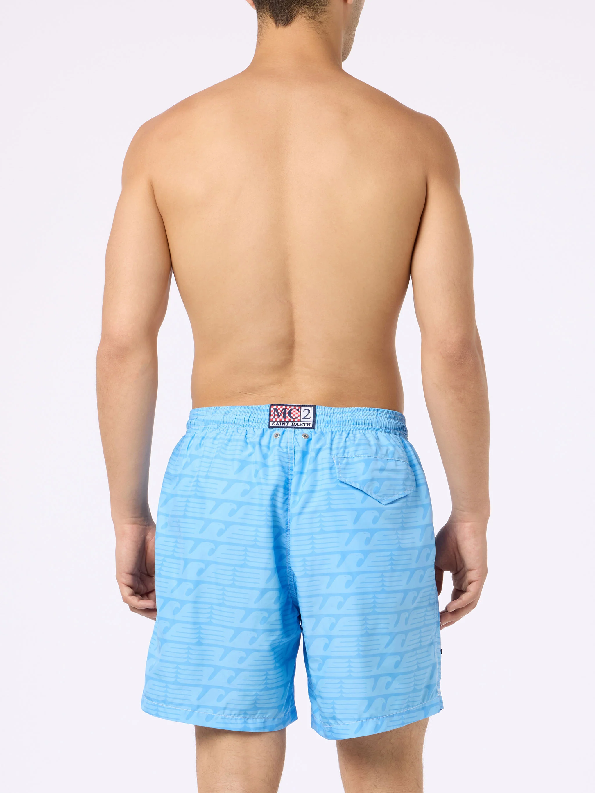 Lightweight fabric swim-shorts Lighting with Lazio print | SS LAZIO SPECIAL EDITION - Image 4