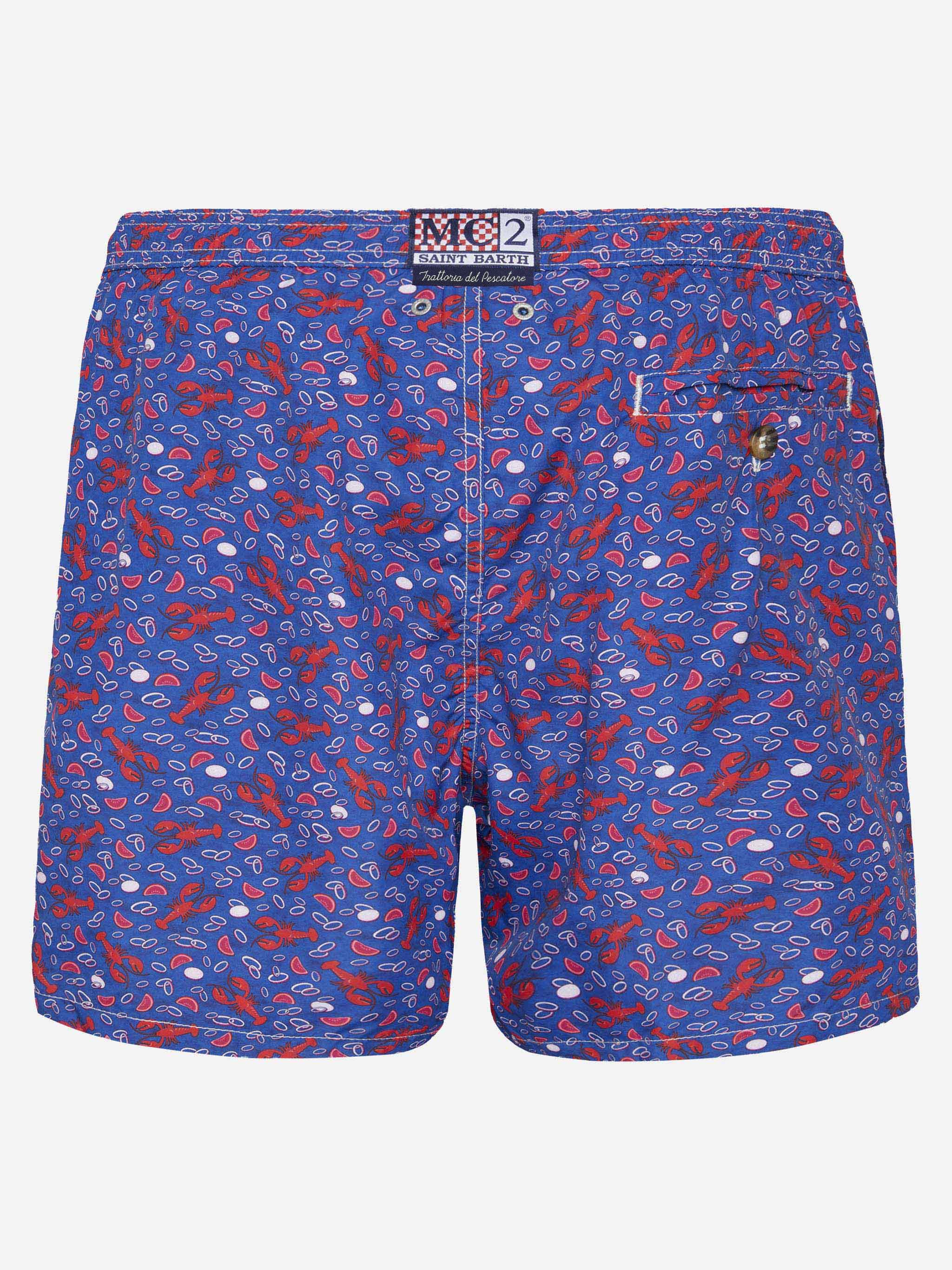 Lightweight fabric swim shorts Lighting with lobster print | TRATTORIA DEL PESCATORE - Image 2