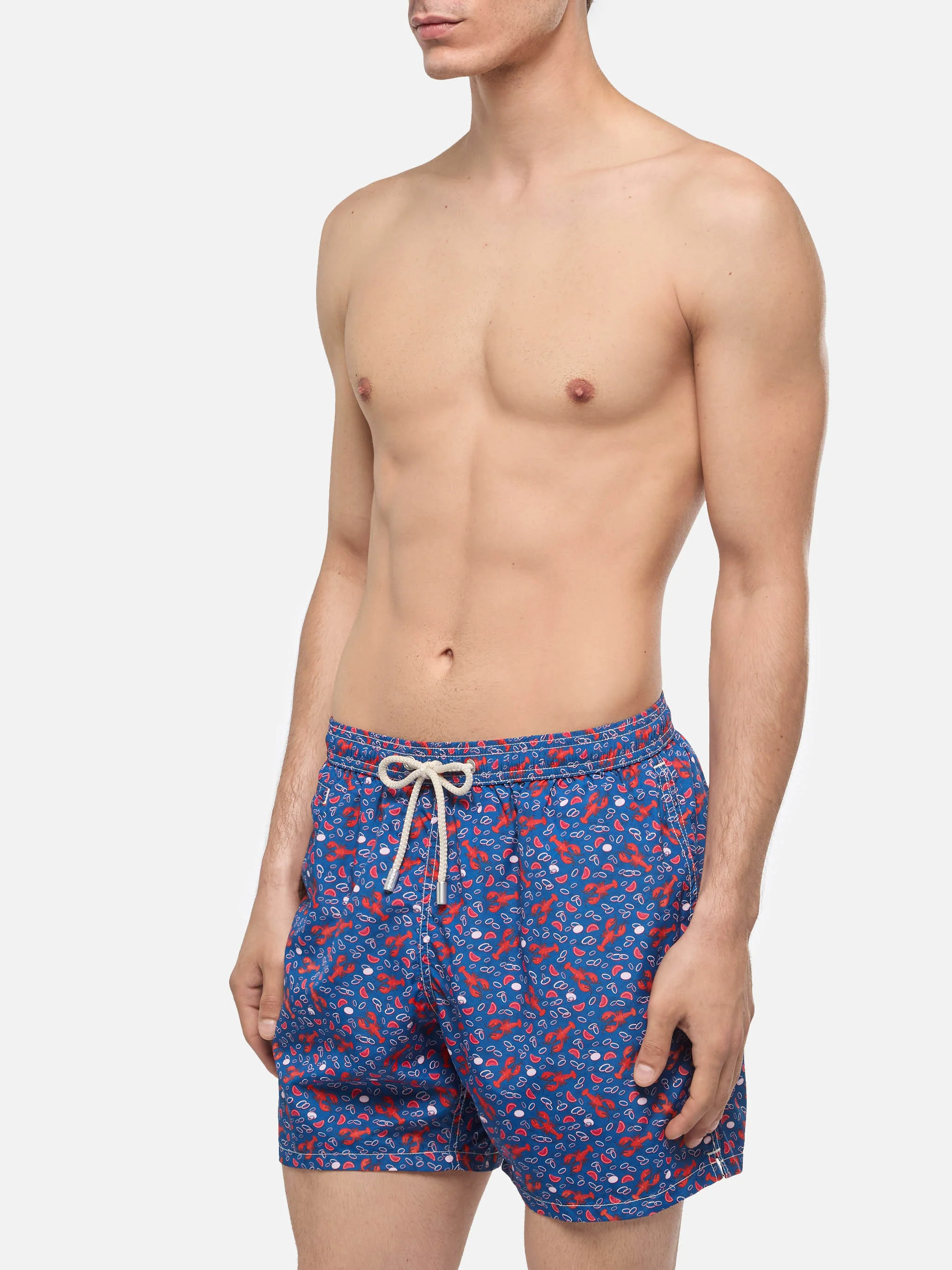 Lightweight fabric swim shorts Lighting with lobster print | TRATTORIA DEL PESCATORE - Image 3
