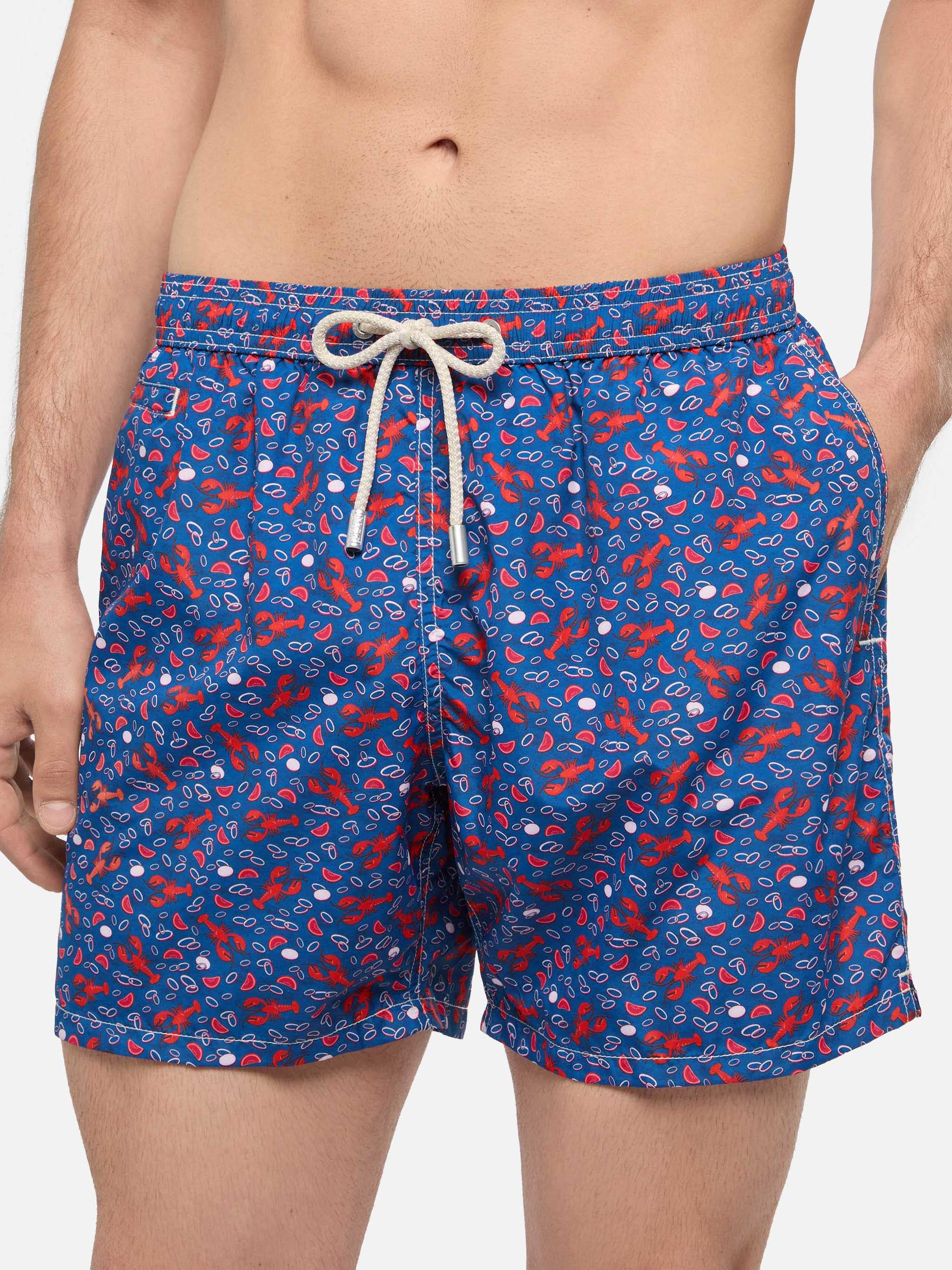 Lightweight fabric swim shorts Lighting with lobster print | TRATTORIA DEL PESCATORE - Image 4