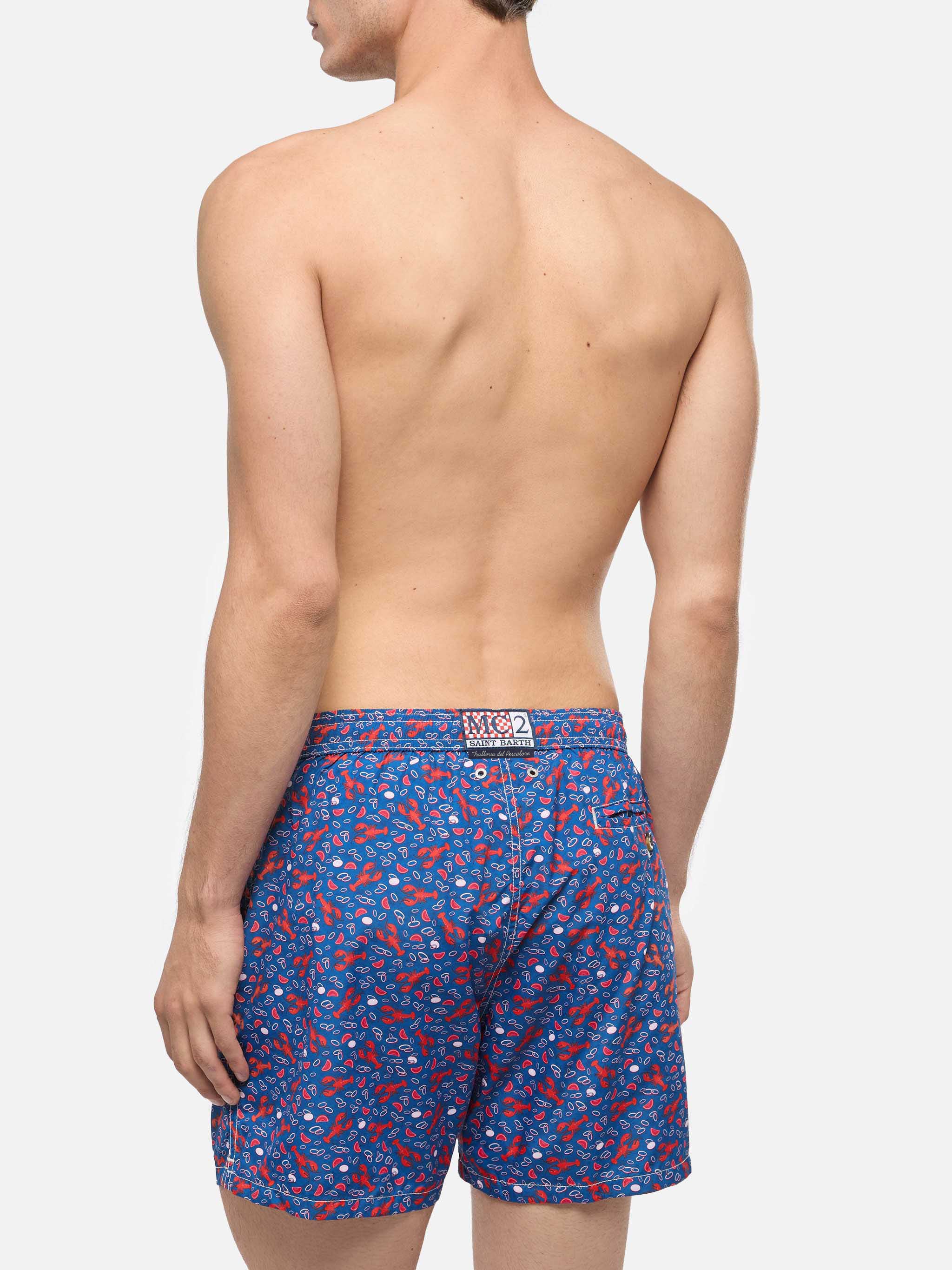 Lightweight fabric swim shorts Lighting with lobster print | TRATTORIA DEL PESCATORE - Image 5