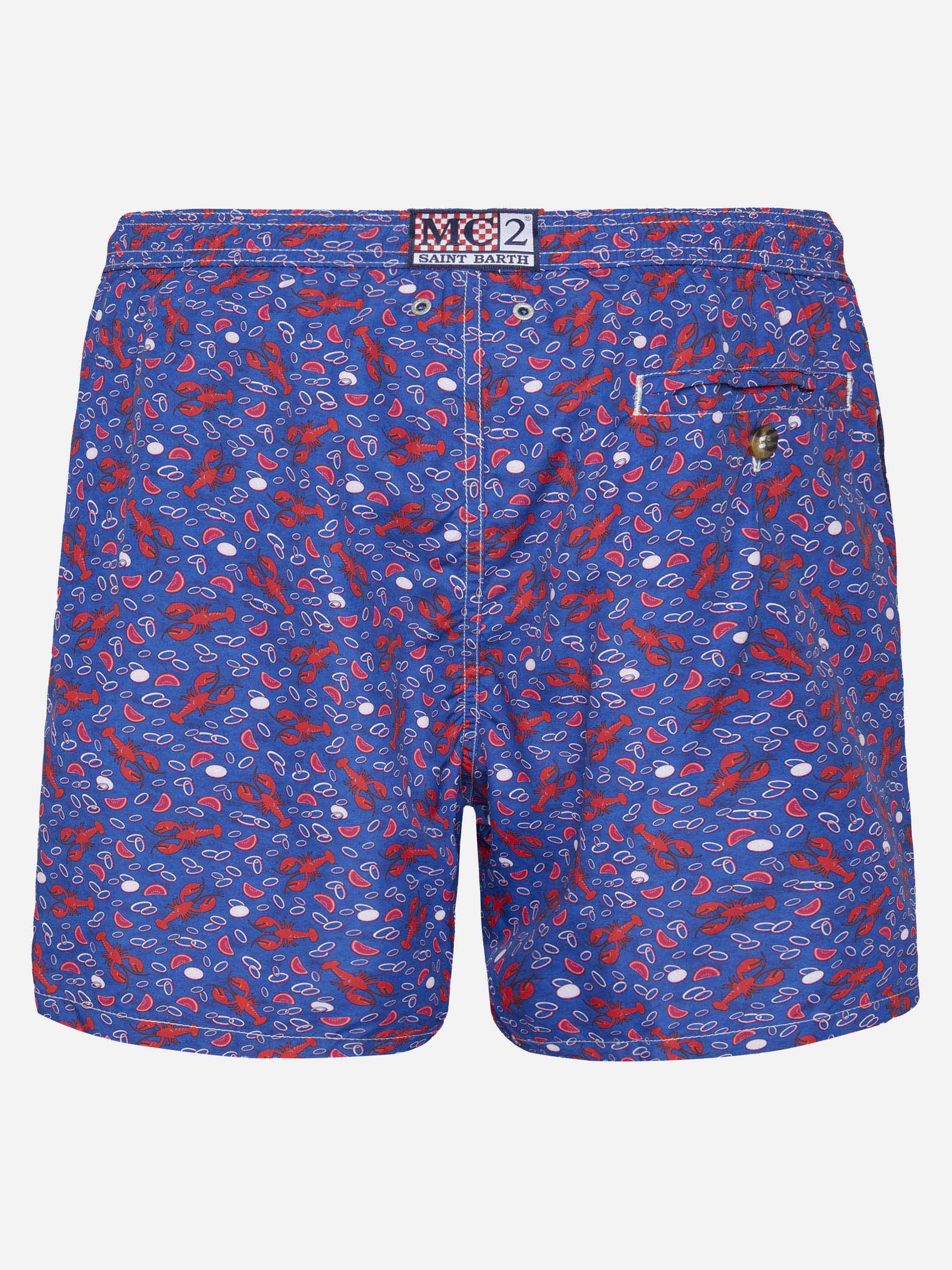 Lightweight fabric swim shorts Lighting with lobster print - Image 2