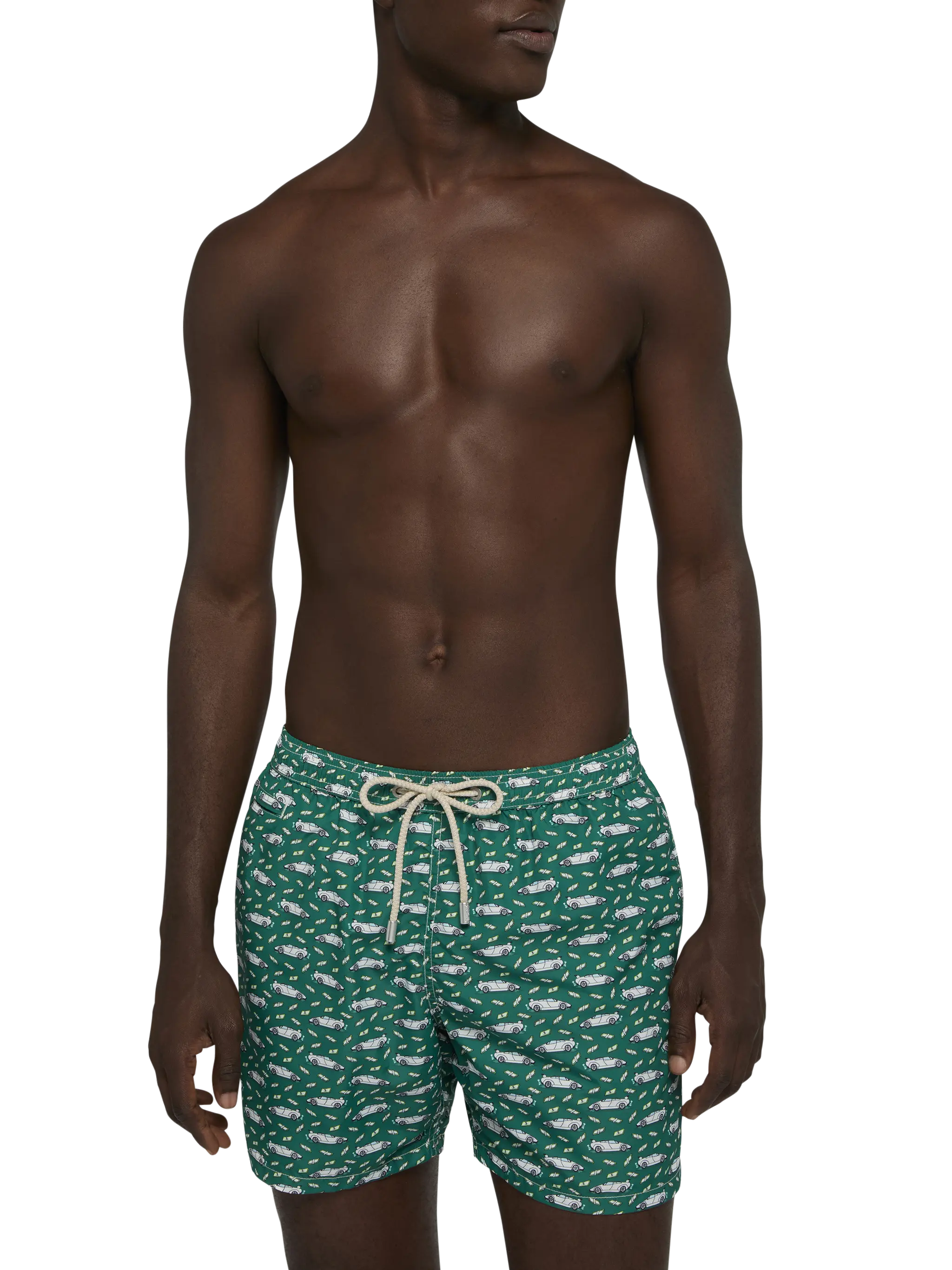 Lightweight fabric swim shorts Lighting with luxury car print - Image 3