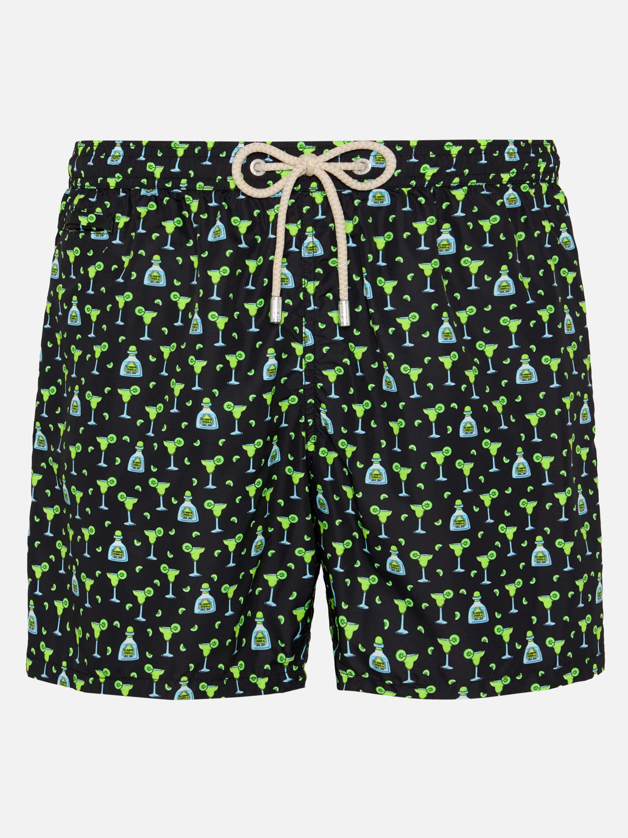 Lightweight fabric swim shorts Lighting with margarita print