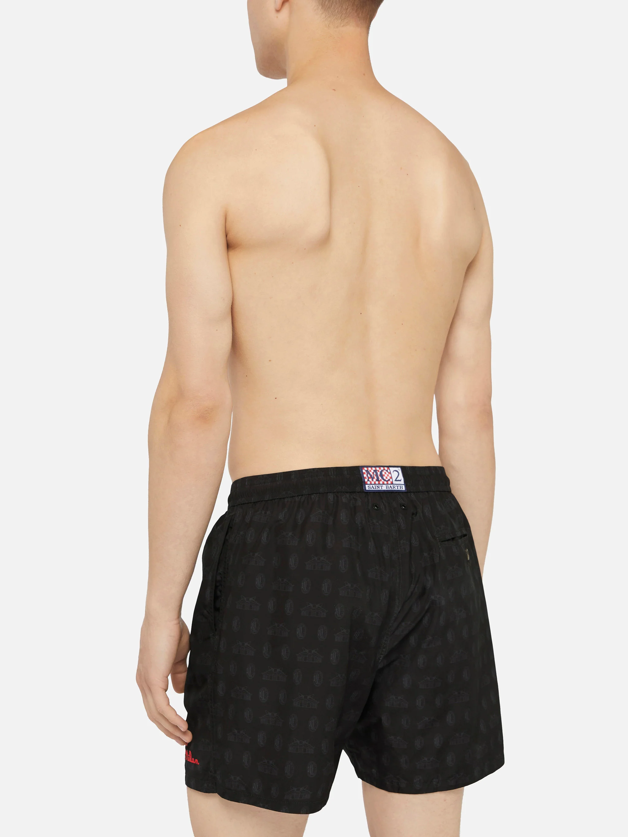 Lightweight fabric swim shorts Lighting with Milan print | AC MILAN SPECIAL EDITION - Image 5