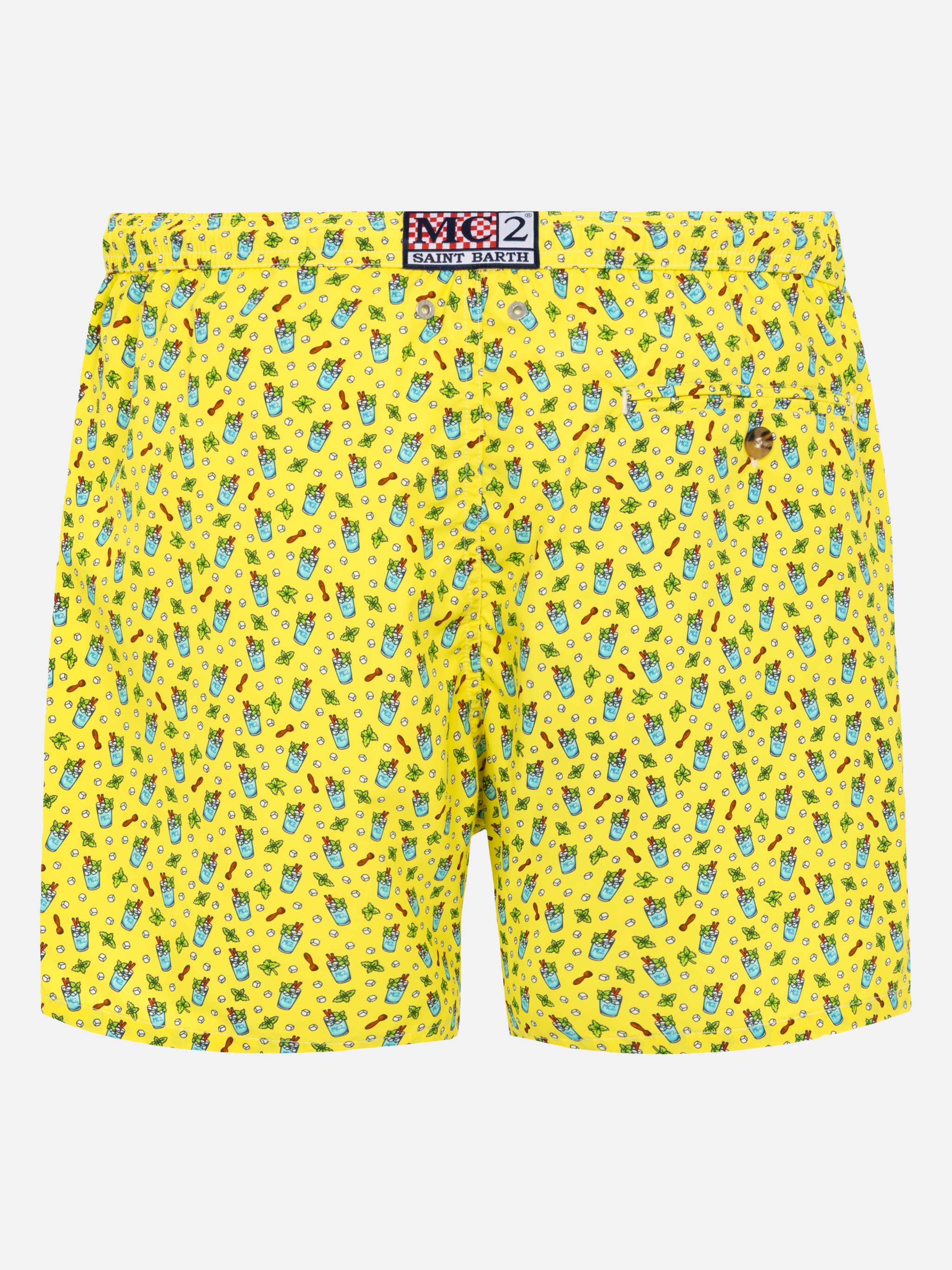 Lightweight fabric swim shorts Lighting with mojito print - Image 2