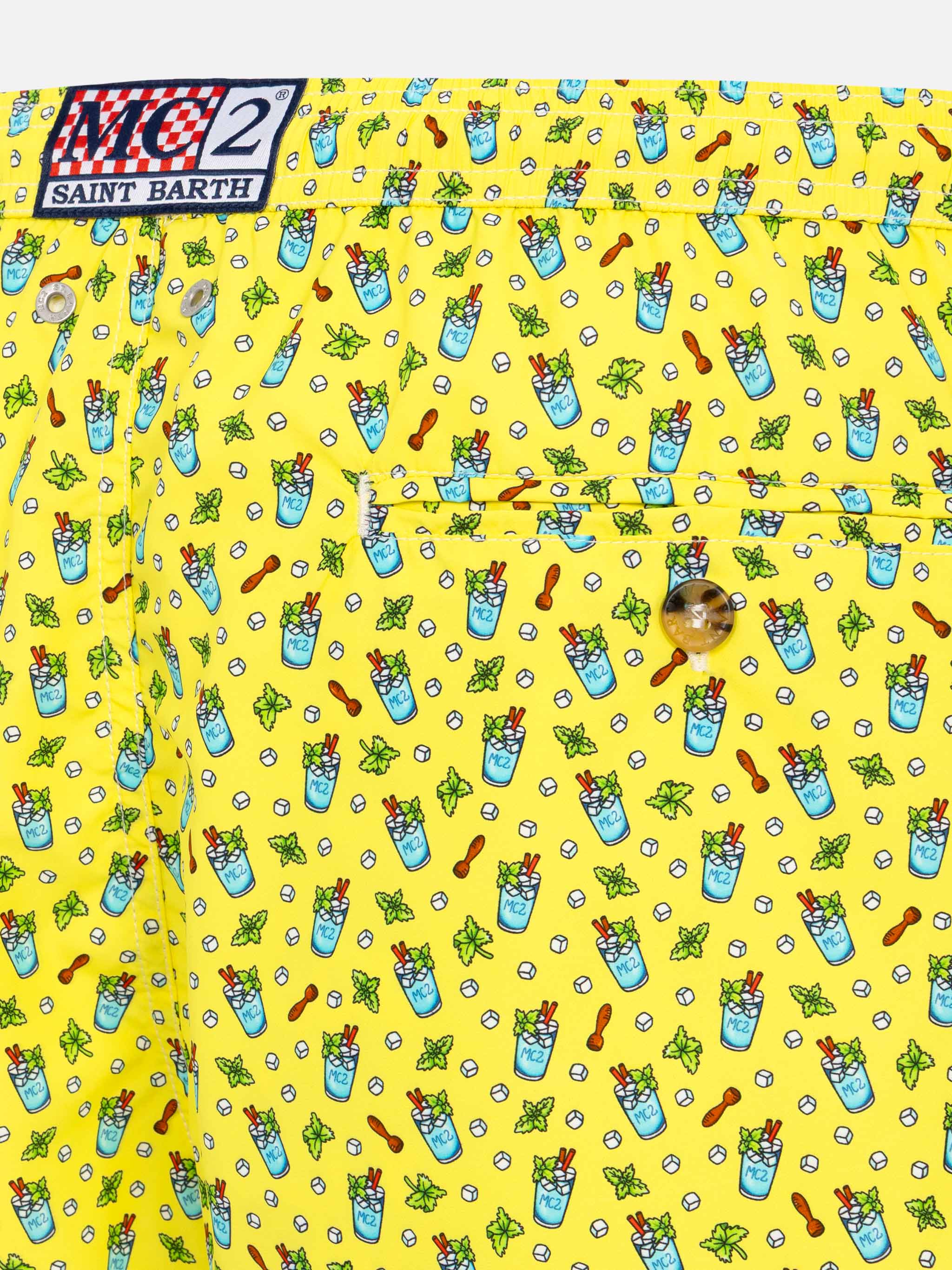 Lightweight fabric swim shorts Lighting with mojito print - Image 3