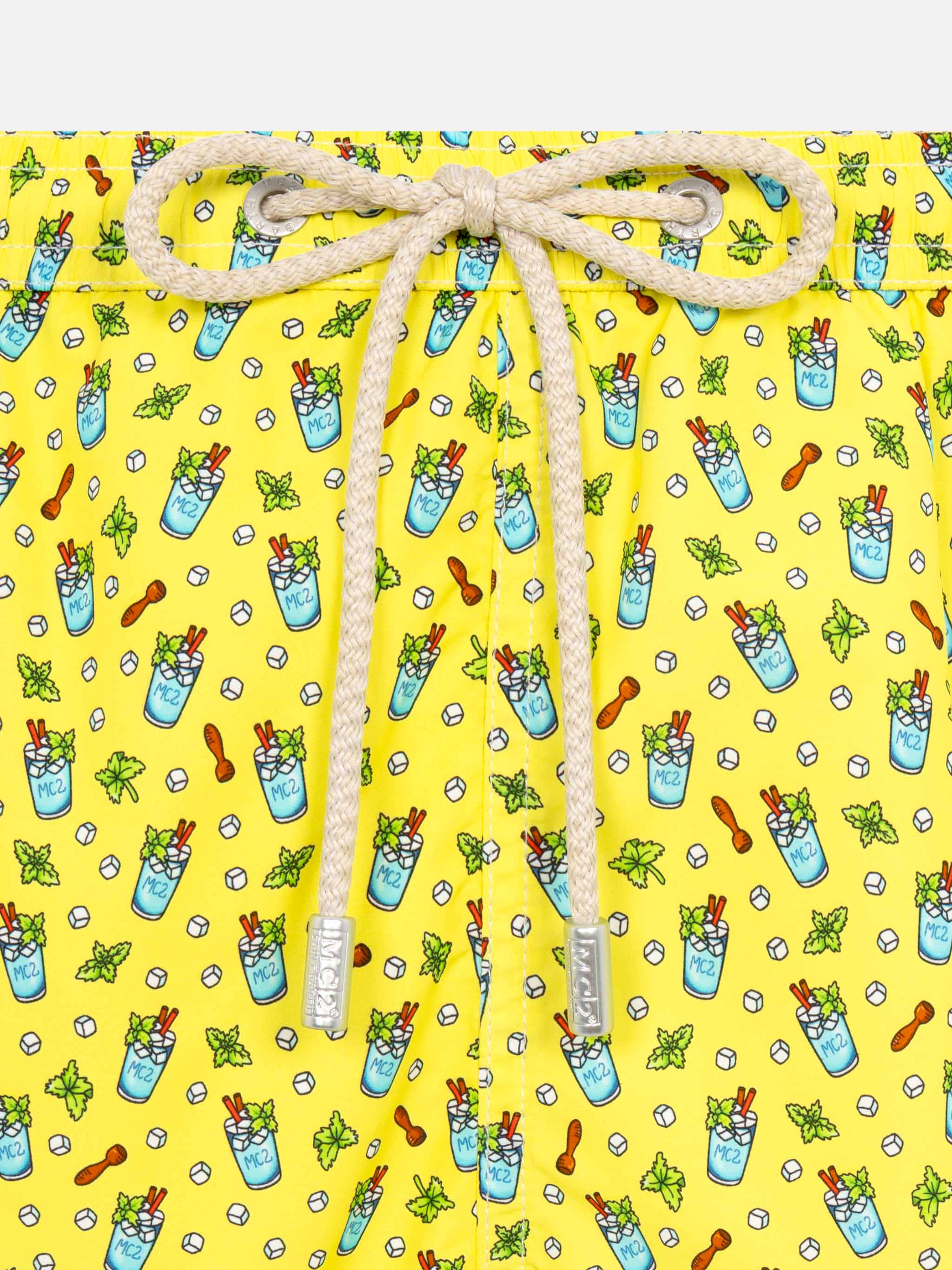 Lightweight fabric swim shorts Lighting with mojito print - Image 4